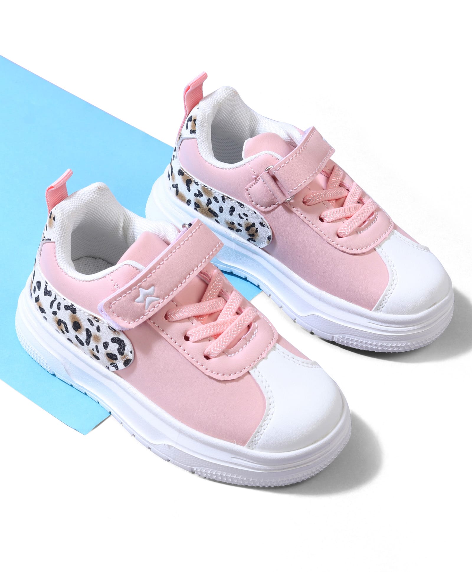 Cute Walk by Babyhug Velcro Closure Sneaker Shoes With Leopard Print - Pink