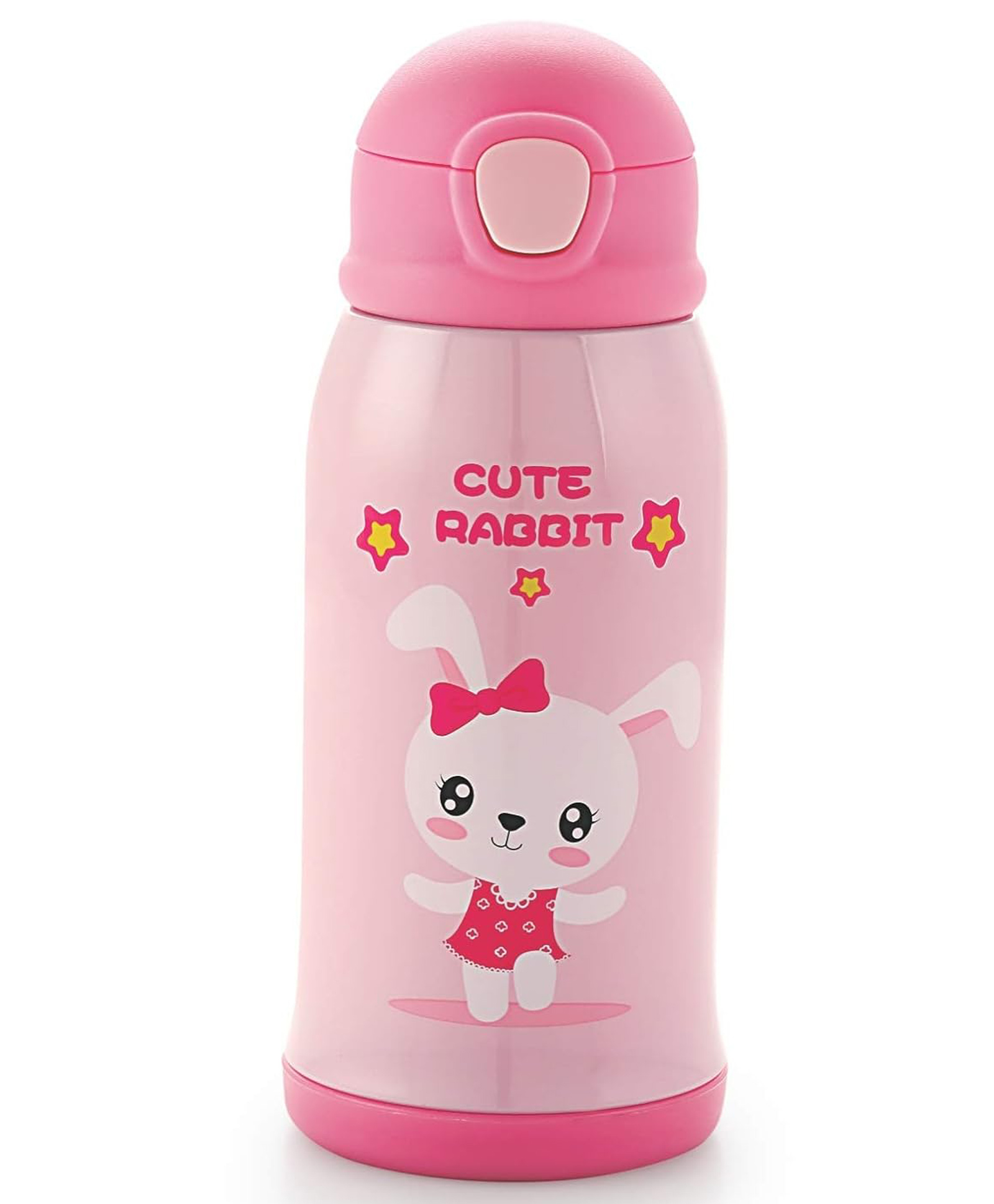 ATTRO Rawbest Star Kid Thermo Steel Water Bottle with Cleaning Tool & Bottle Cover & Sling To Easy Carry Pink - 550 ml-picture-41