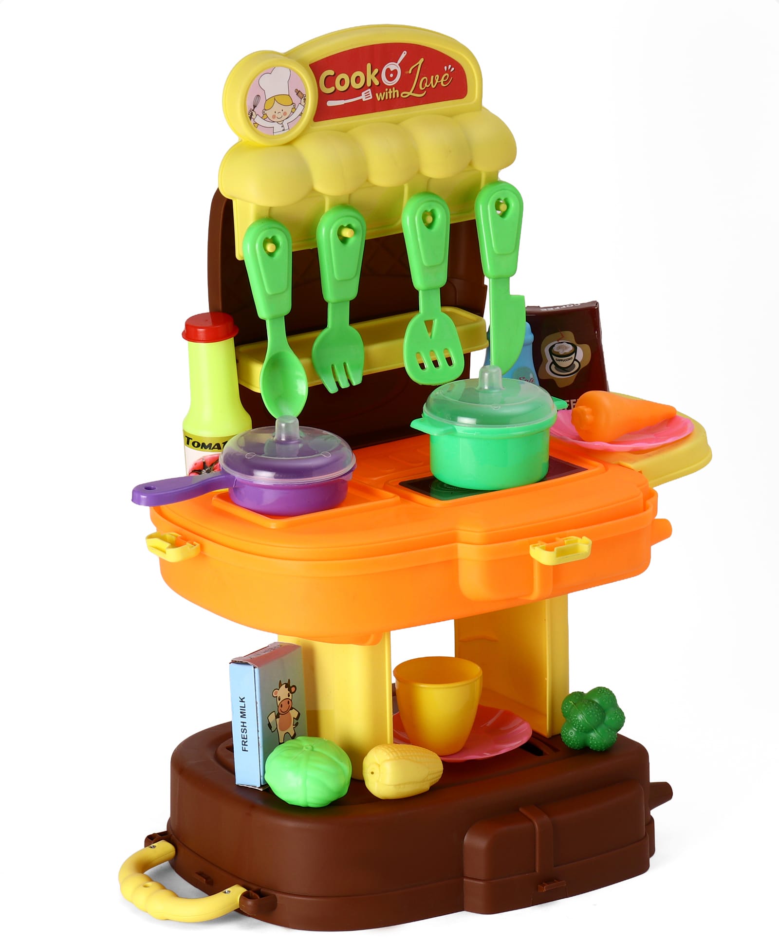 Mamma Mia Role Play Kitchen Set School Bag 36 Pieces - Brown-picture-27
