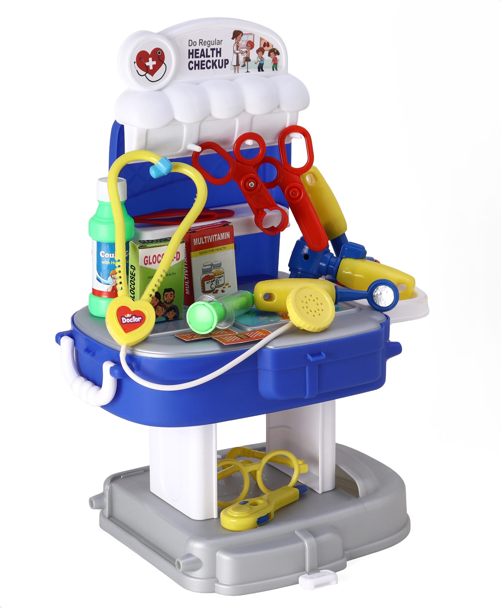 mamma mia Mamma Role Play Mia Doctor Set School Bag 33 Pieces - Blue-picture-23
