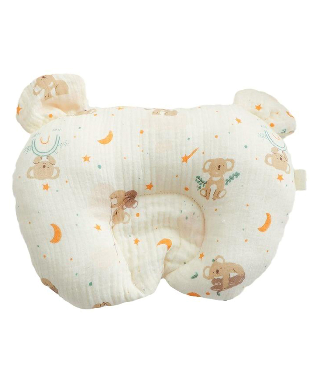 Baby Moo 3D Ear Design Koala Print Muslin Head Shaping Neck Support Pillow - Cream-picture-34