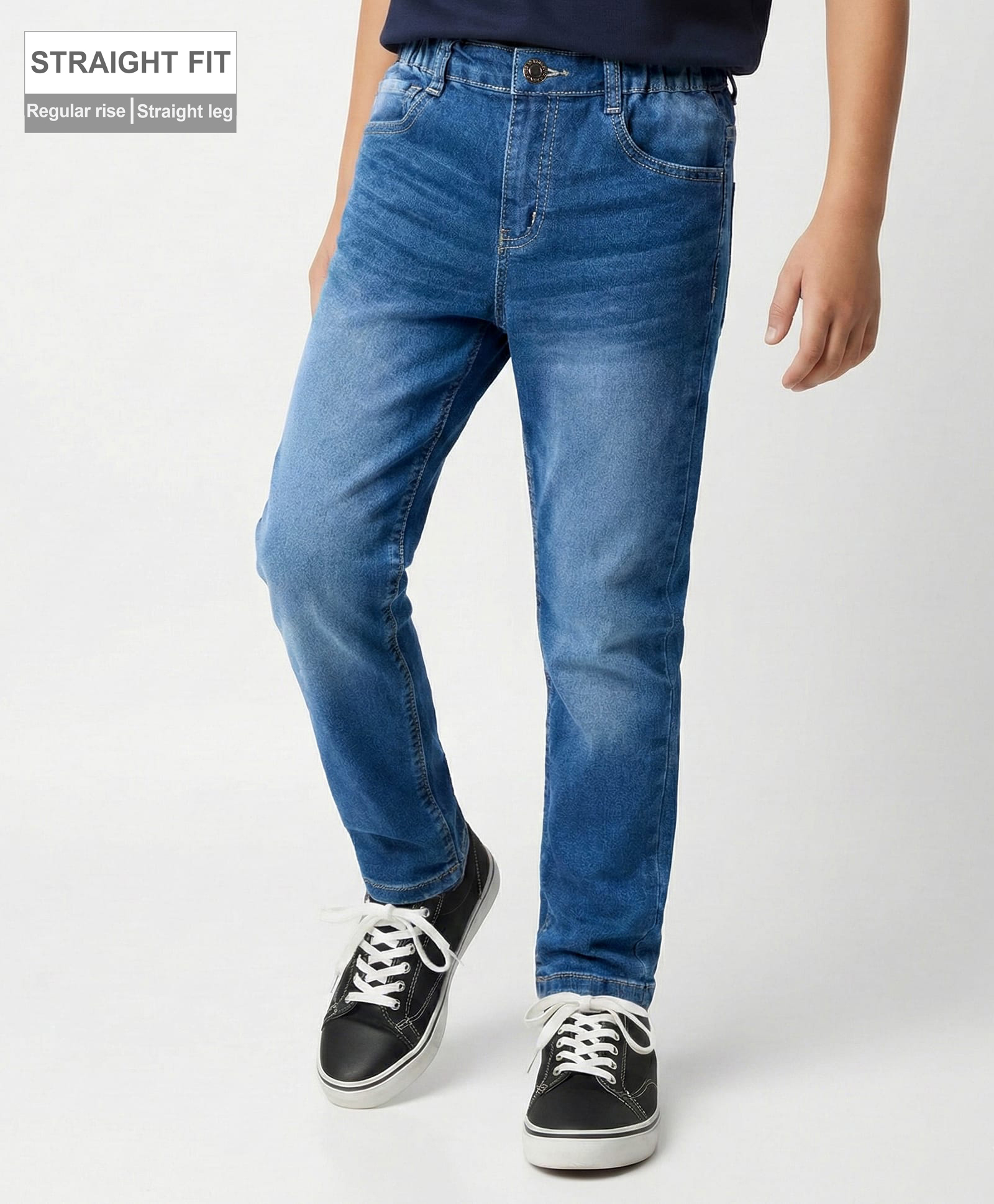 arias by lara dutta Arias Cotton Elastane Woven Full Length Washed Jeans - Blue-picture-10