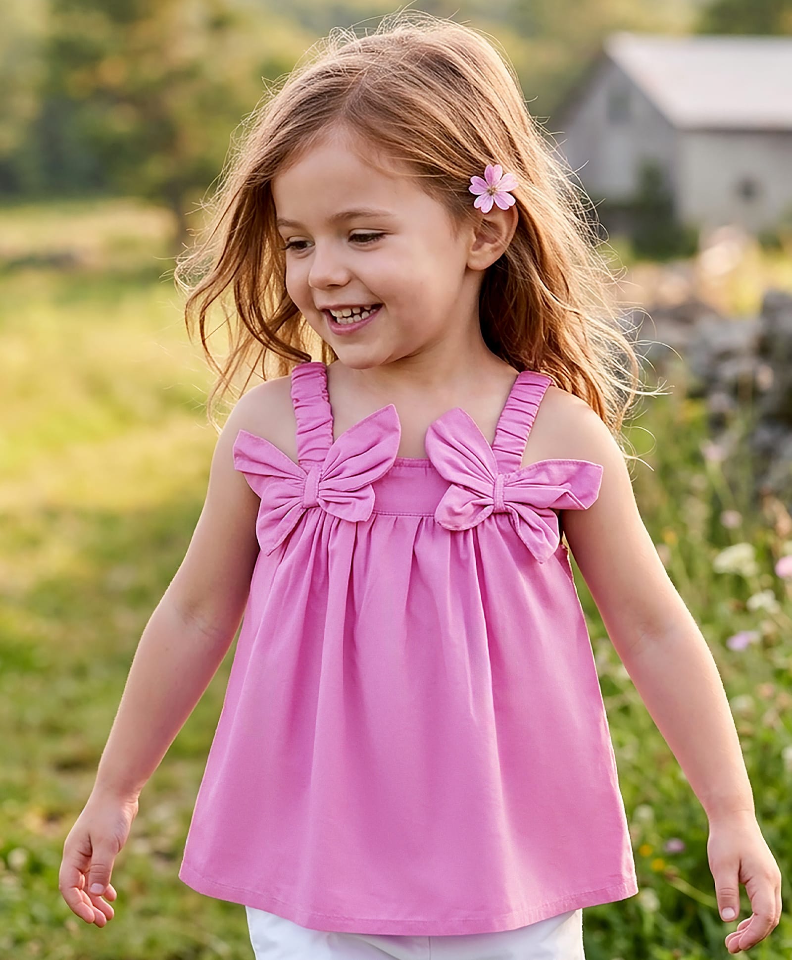 Babyoye Poplin Woven Sleeveless Solid Colour Top with Butterfly Applique - Lavender-image-17