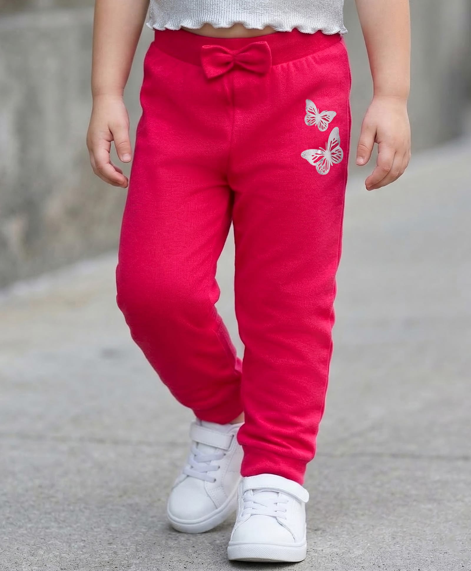 Babyhug Single Jersey Knit Full Length Lounge Pant with Butterfly Print - Red-picture-18