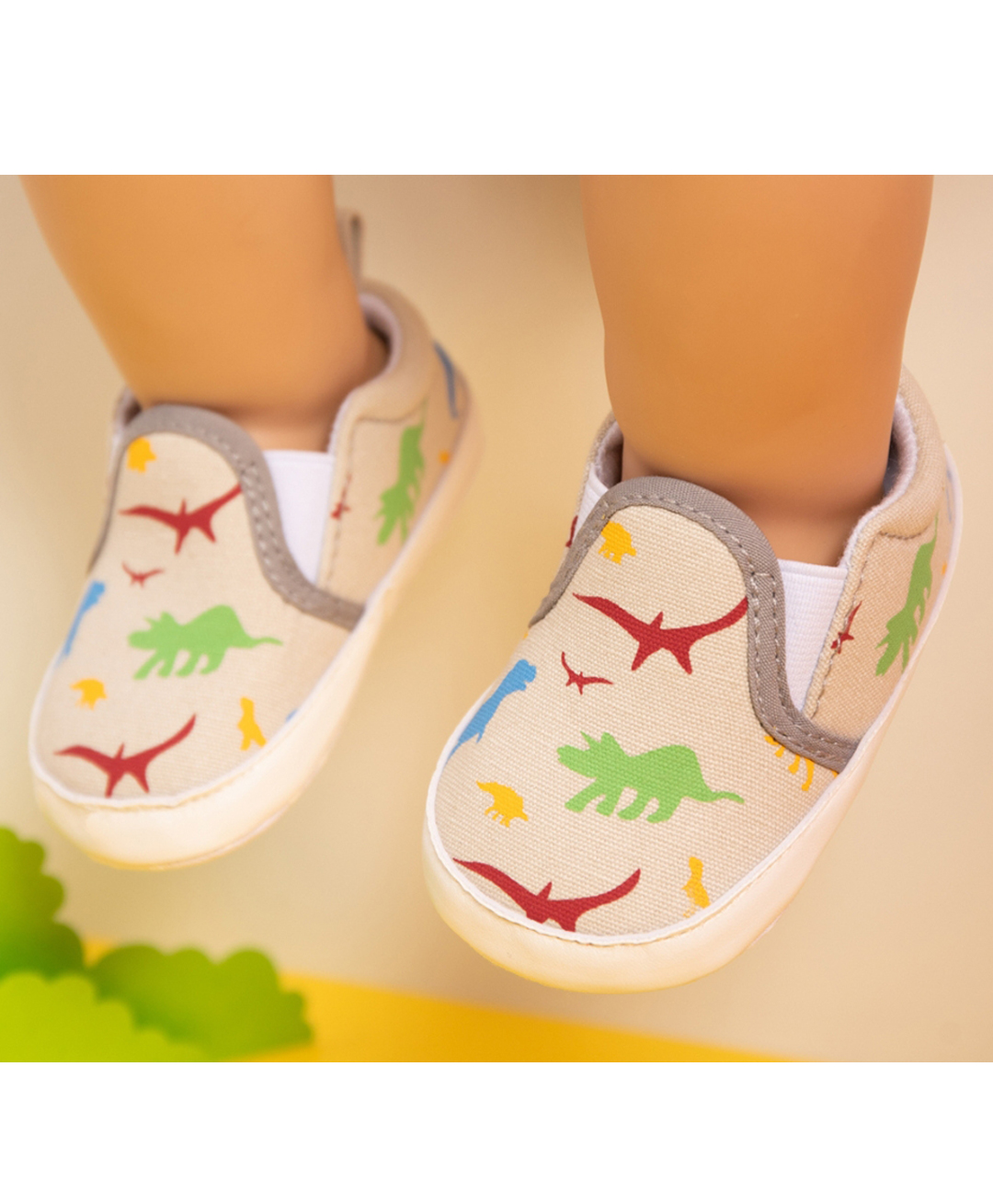 Neska Moda Dinosaurs Printed Slip On Booties - Grey-image-36