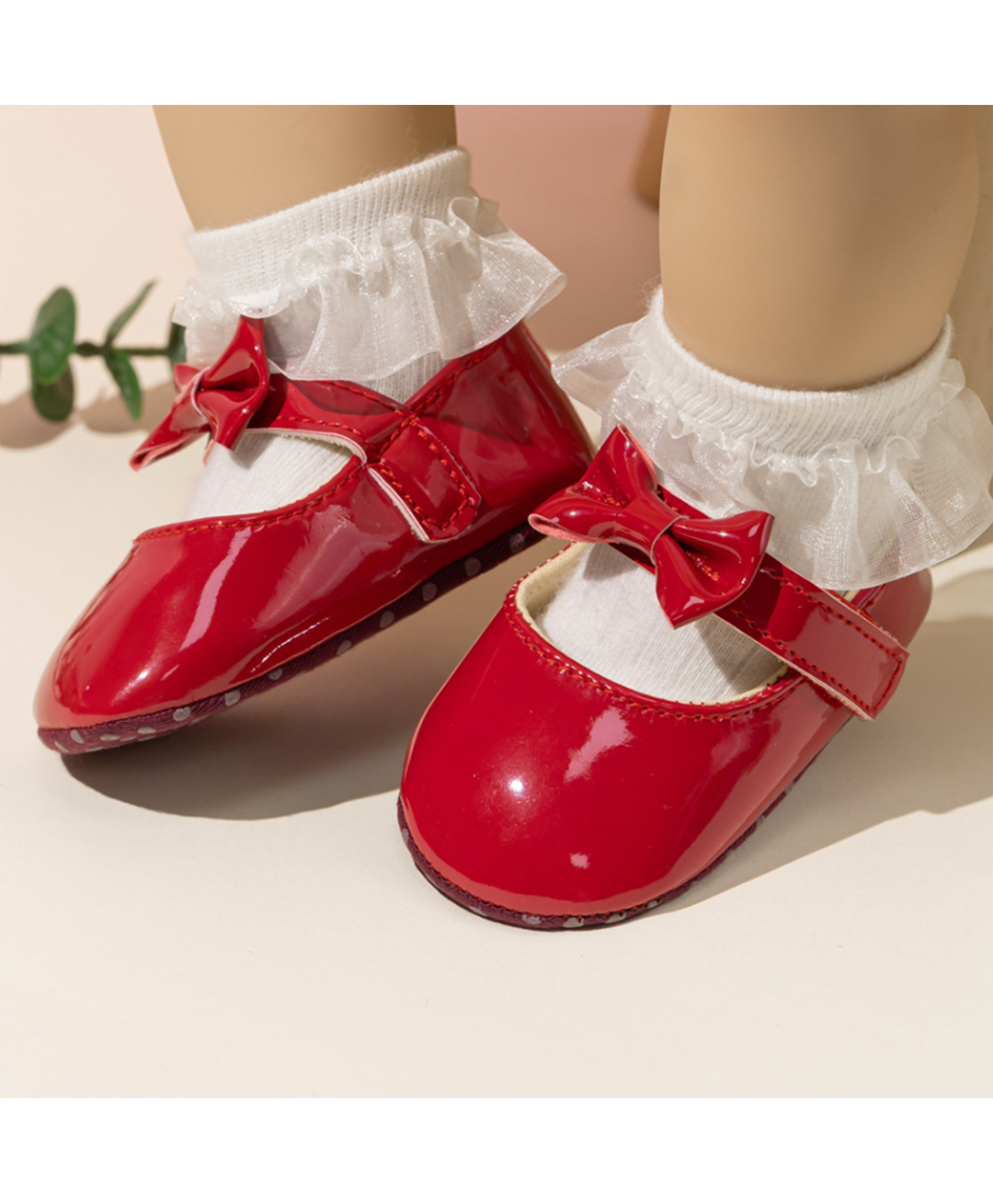 Neska Moda Anti Slip Bow Applique Detailed Ballerinas - Red-picture-22
