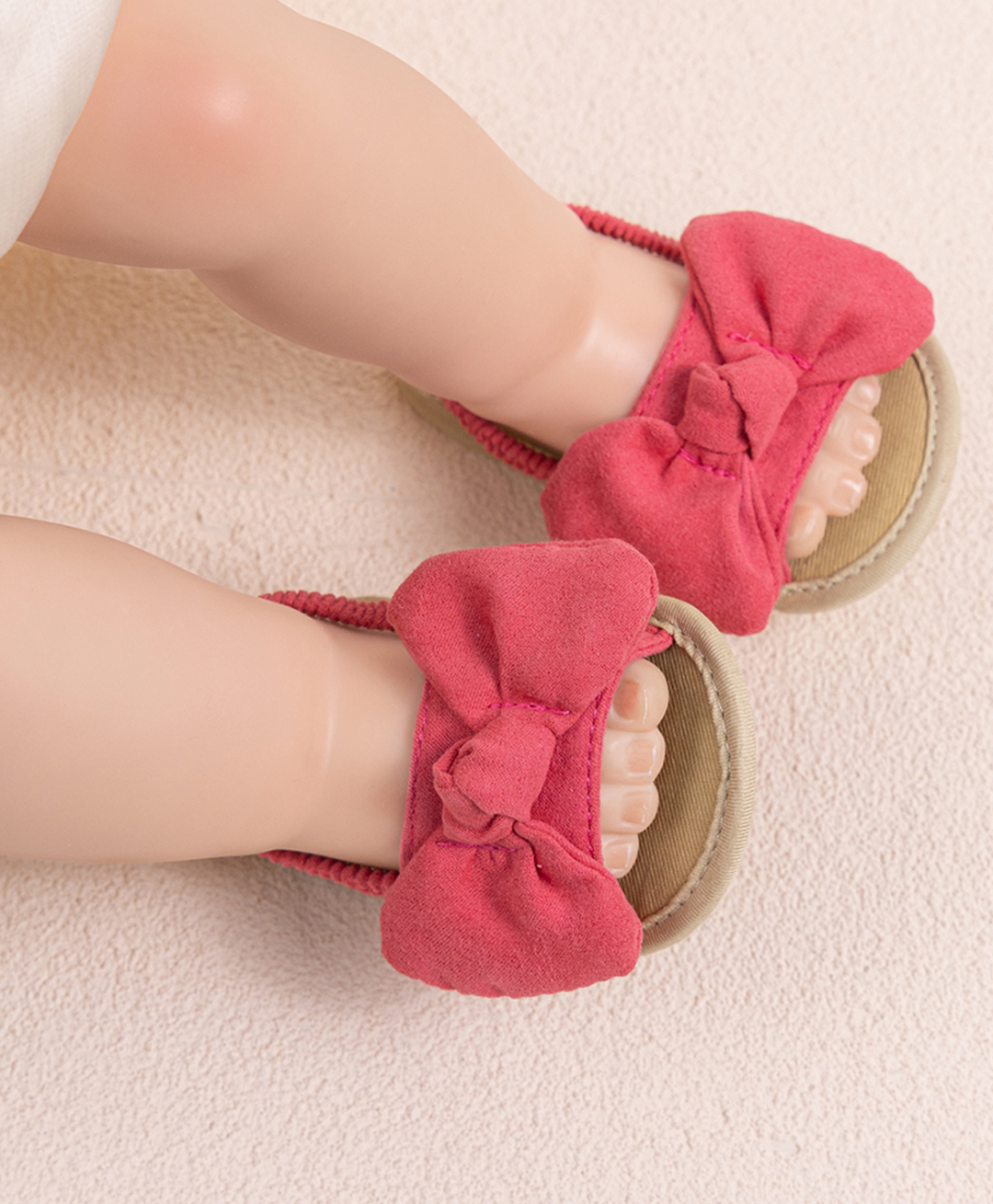 Neska Moda Anti Slip Bow Applique Detailed Slingback Sandals - Red-picture-28