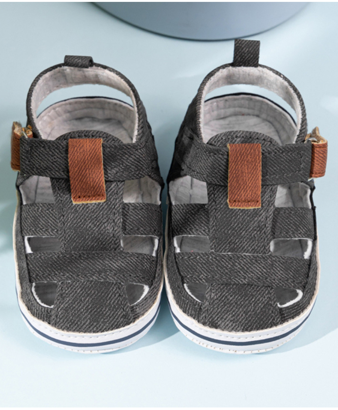 Neska Moda Anti Slip Solid Velcro Closure Sandals - Black-picture-32
