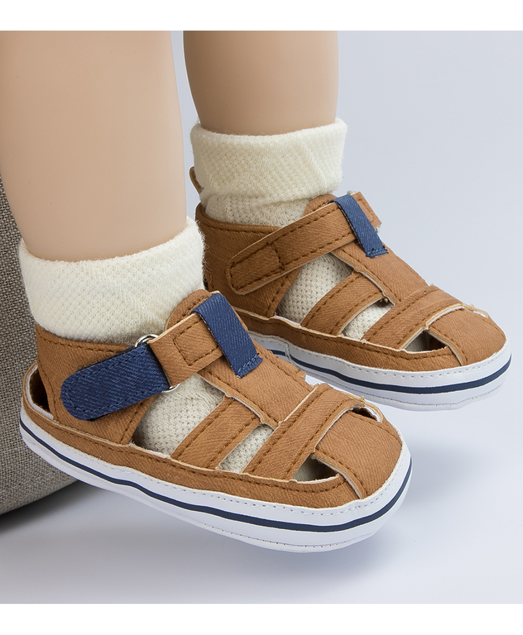Neska Moda Anti Slip Solid Velcro Closure Sandals - Brown-picture-39