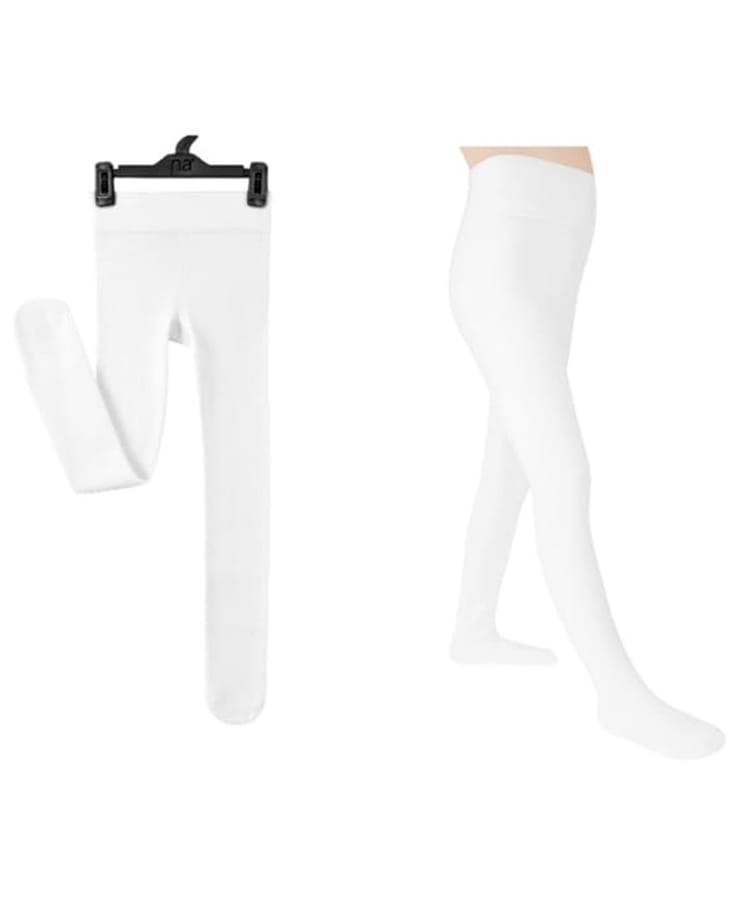 The little lookers Wool Knit Solid Tights - White-image-22