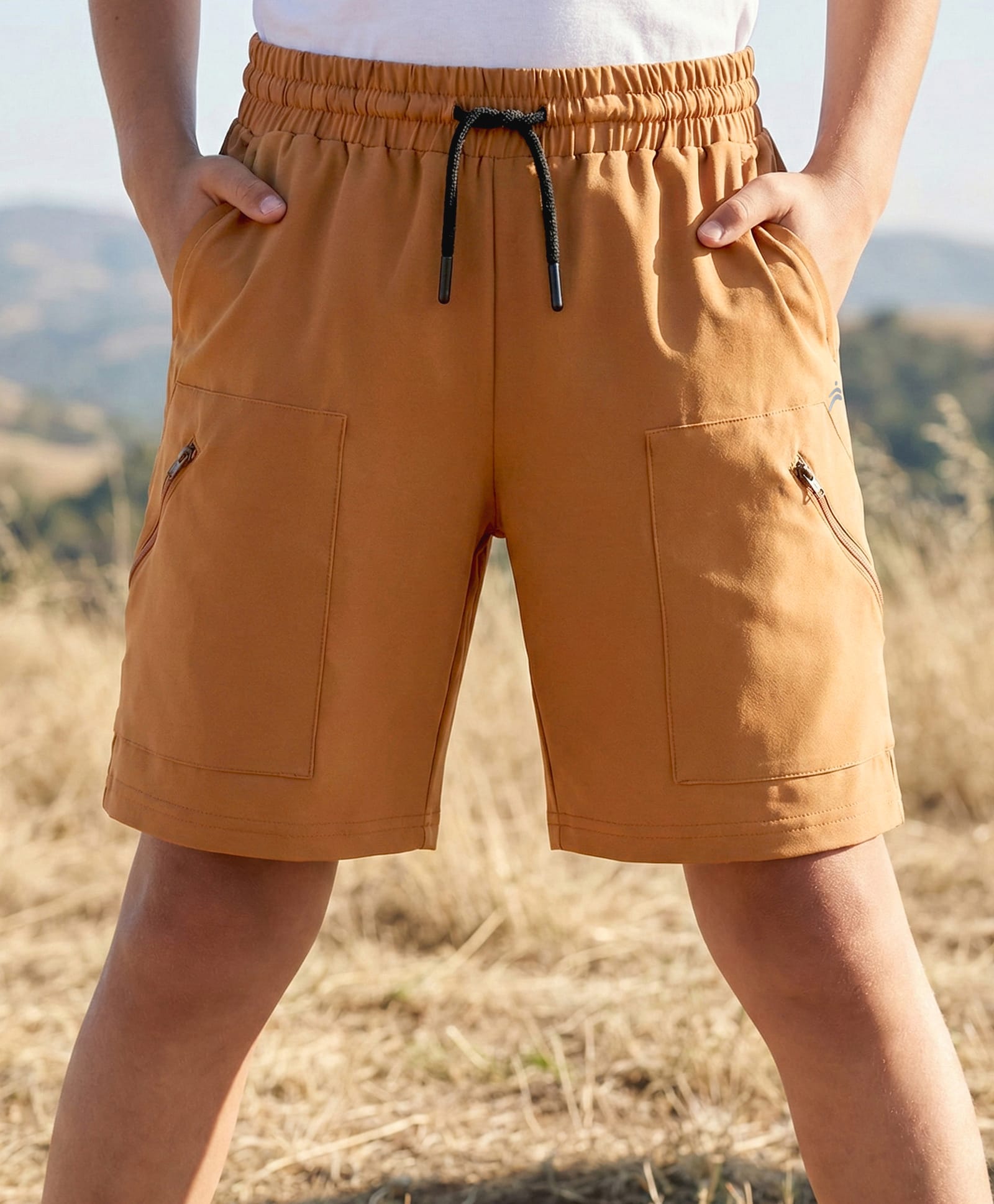 Pine Active Woven Stretch Solid Colour Short - Brown-image-27