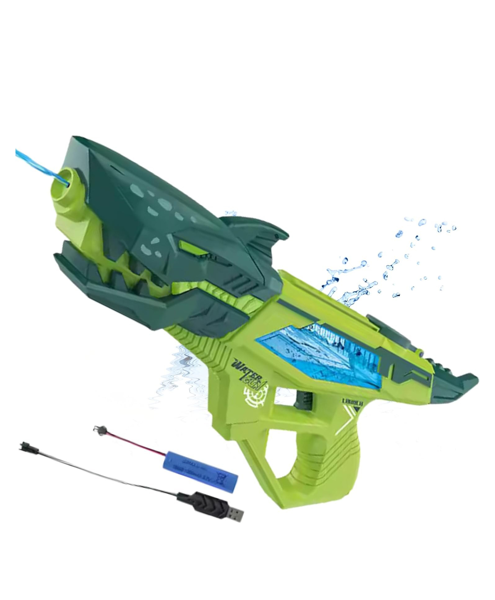 AKN TOYS Electric Water Gun with Shark Design,Automatic High-Powered Water Blaster, Rechargeable 3.7V Battery, Water Blaster- PACK OF 1 -( COLOR MAY VARY )-picture-19