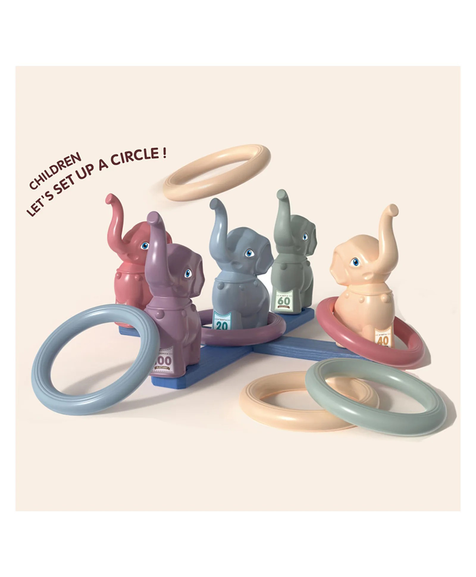 AKN TOYS Elephant Theme Throwing Ring Toss Sport Toys Ferrule Game for kids - PACK OF 1- ( COLOR MAY VARY )-picture-9