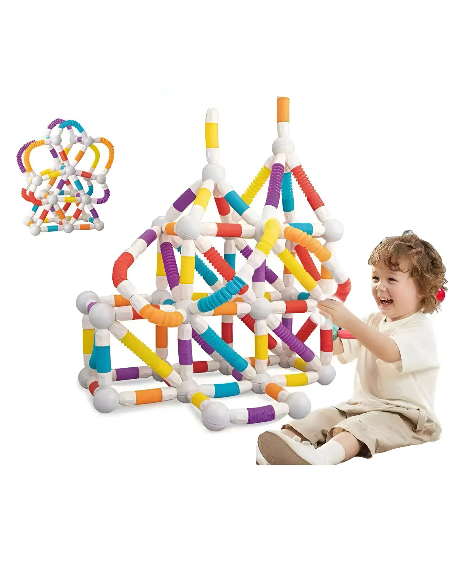 AKN TOYS Educational Stem Learning Magnet Stick with Balls Game Set (36 Pcs) Flexible Magnetic Sticks Building Blocks for Kids - PACK OF 1- ( COLOR MAY VARY )-image-30