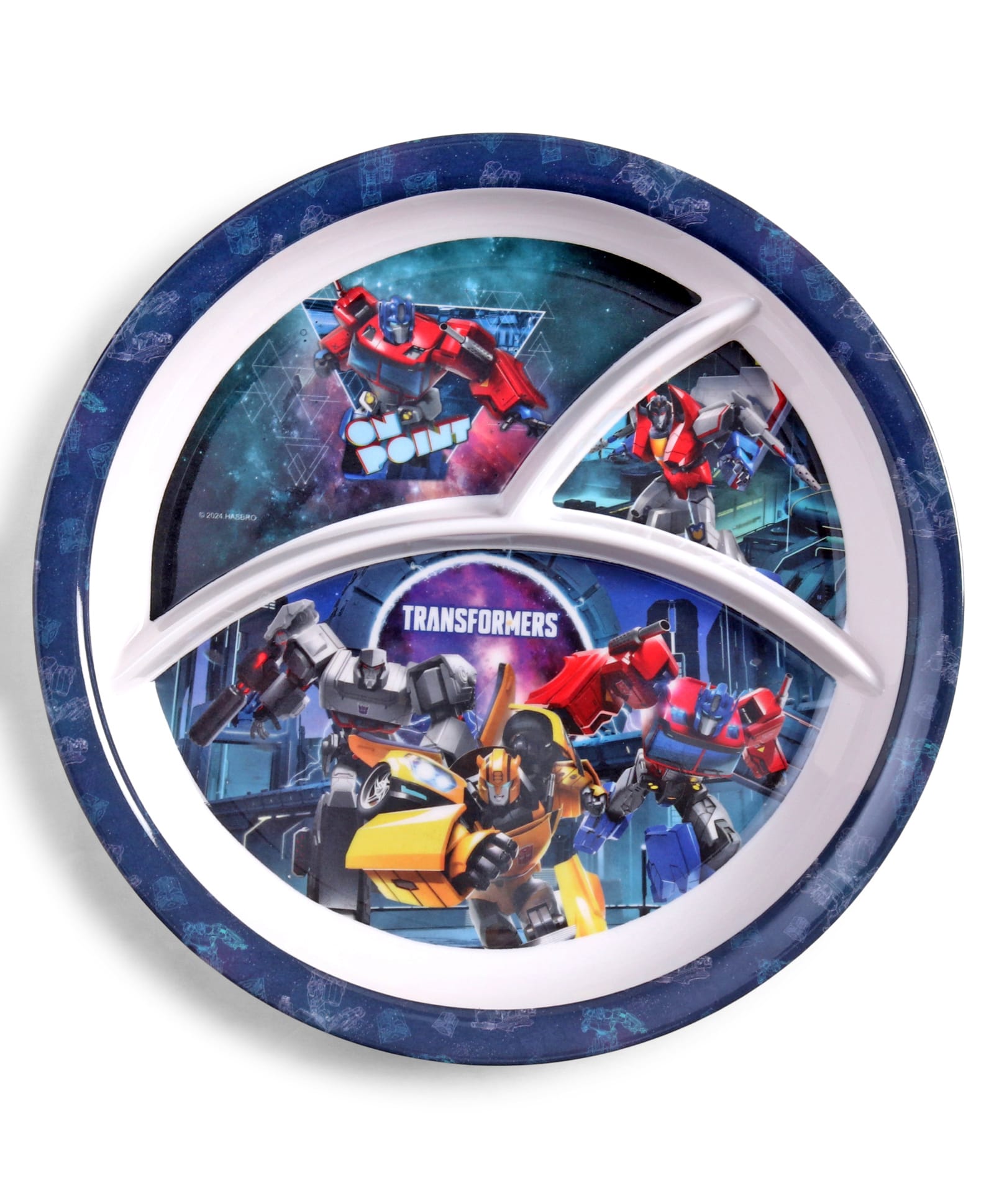Servewell Transformers Theme Kids 3 Partition Plate Pack of 1 - Blue-image-19