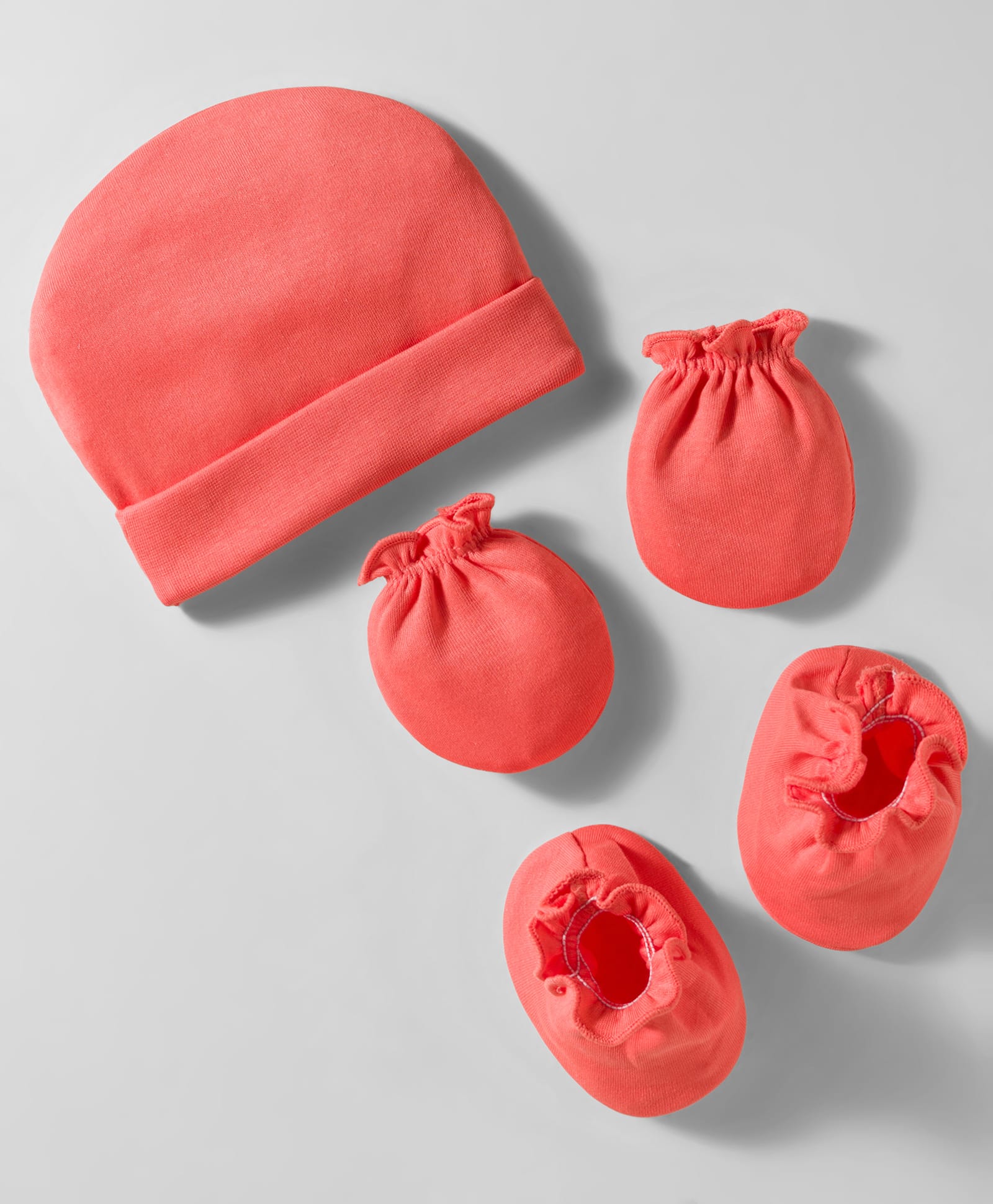 Ben Benny Interlock Knit Solid Color Cap Mitten & Booties Set Red - Diameter 10.5 cm-picture-13