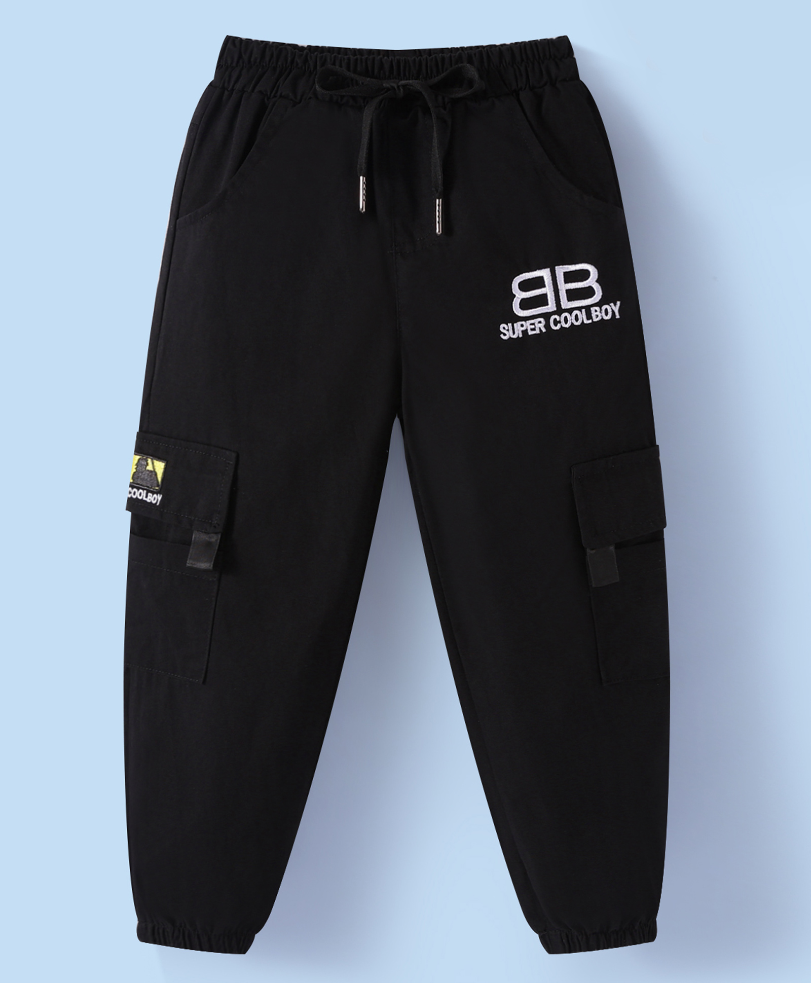 Mark & Mia Full Length Trouser With Text Embroidery - Black-picture-28