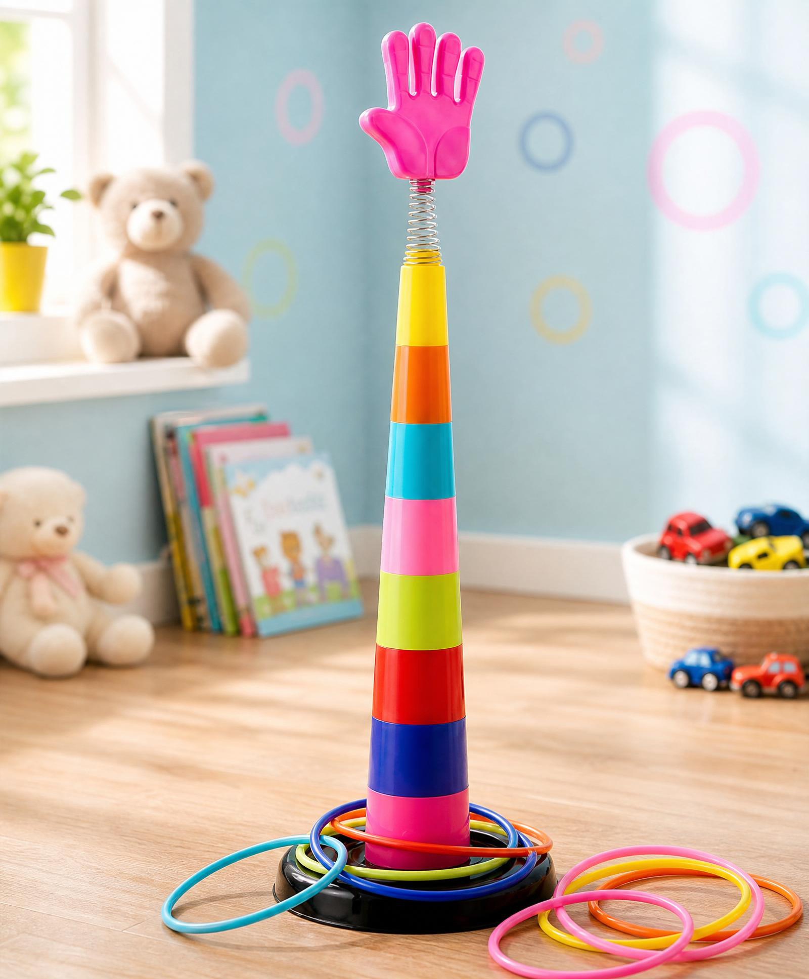 Play Nation Ring Toss Game for Kids| Stacking Rings & Target Throw Game| Indoor Outdoor Fun Toy| Colour Recognition & Brain Development| Birthday Gift| BIS Certified| Kids Party Game-image-13