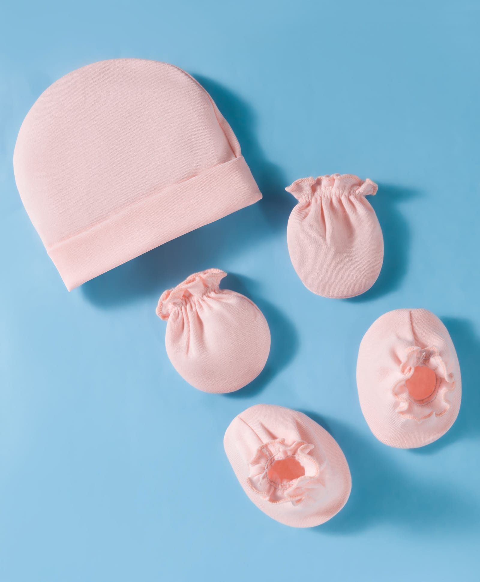 Ben Benny Interlock Knit Cap Mitten & Booties Set Light Pink - Diameter 11 cm-image-33