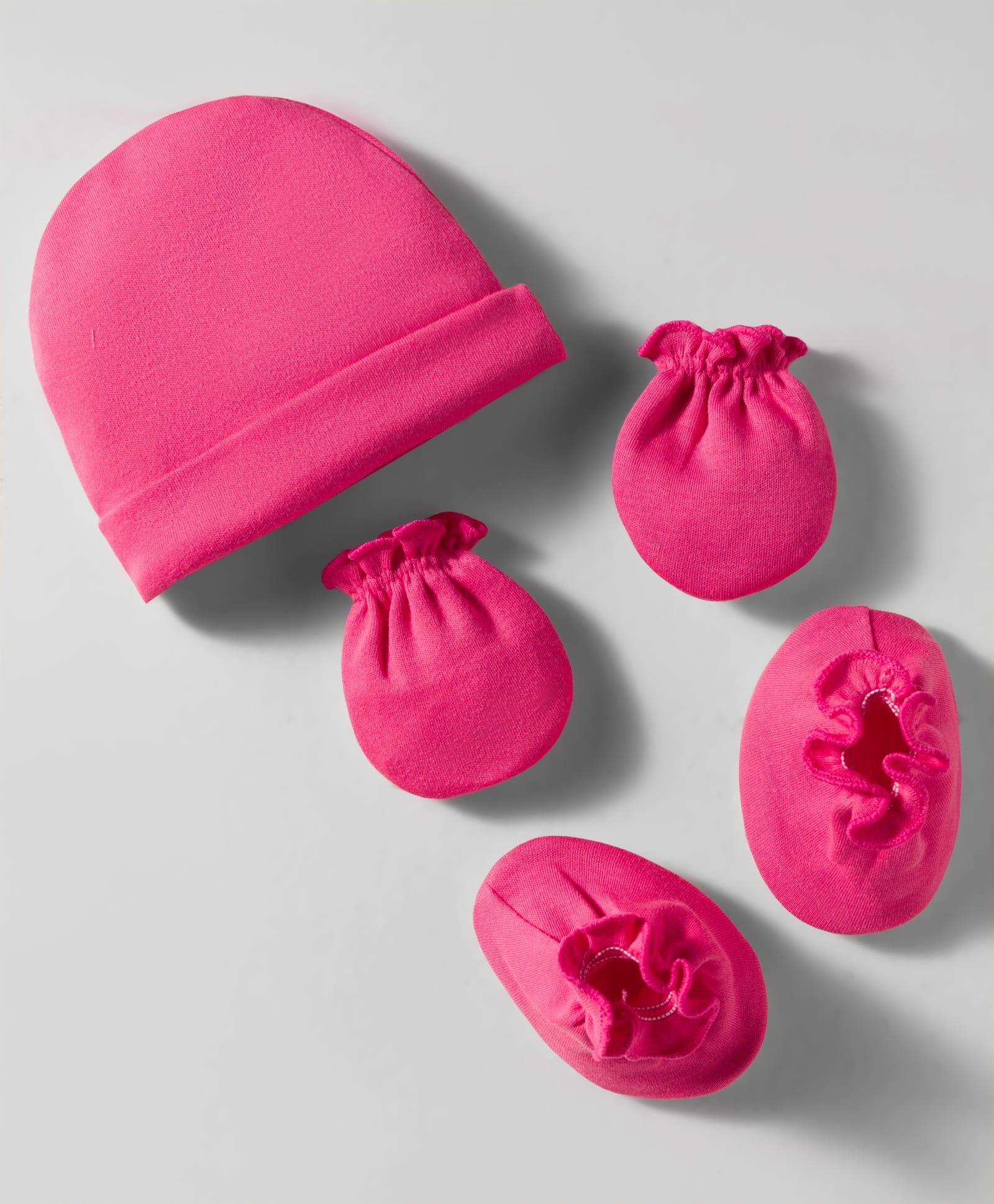 Ben Benny Interlock Knit Cap Mitten & Booties Set Dark Pink - Diameter 10 cm-image-22