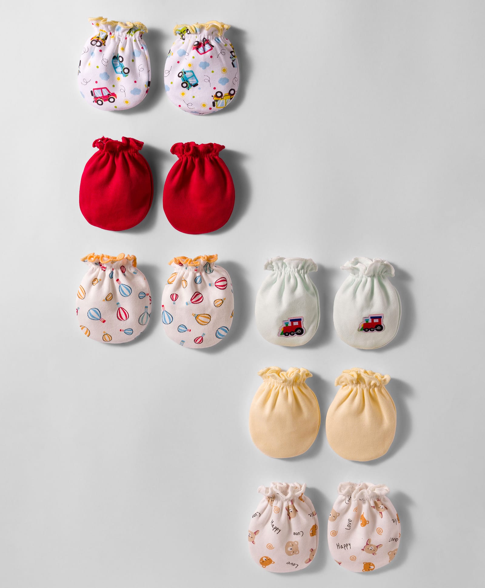 Ben Benny Interlock Knit Mittens with Vehicle Print & Patch Detailing Pack of 6 - Multicolor-image-7