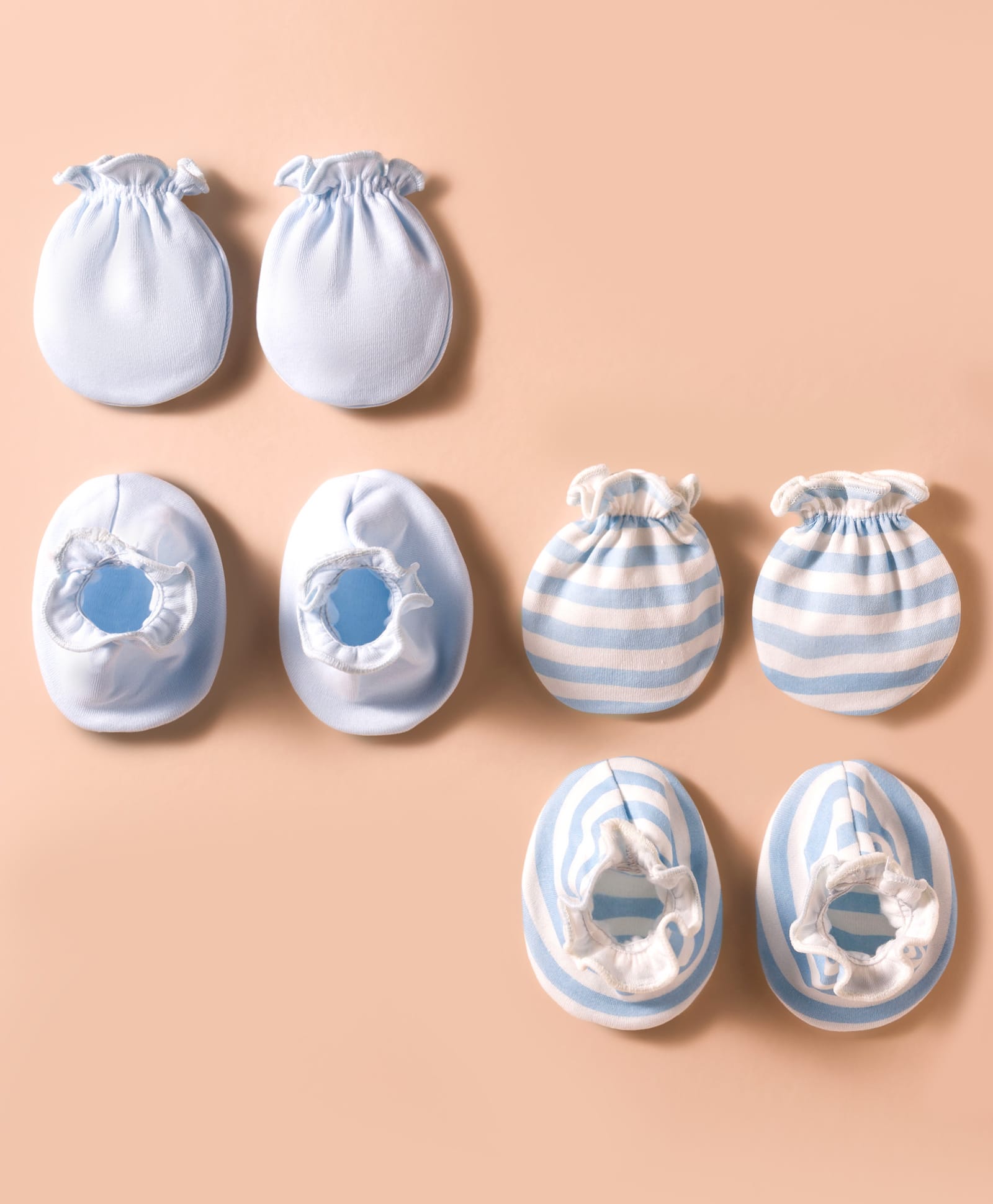 Ben Benny Interlock Knit Mittens & Booties Set with Stripes Pack of 2 - Light Blue-picture-15