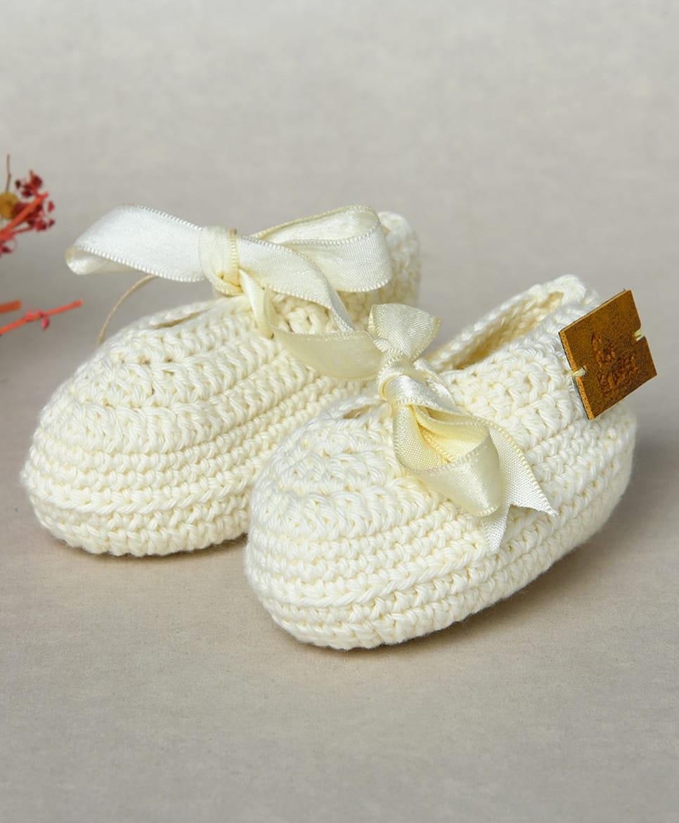 Funkrafts Bow Applique Detailed Booties - Off White-picture-13