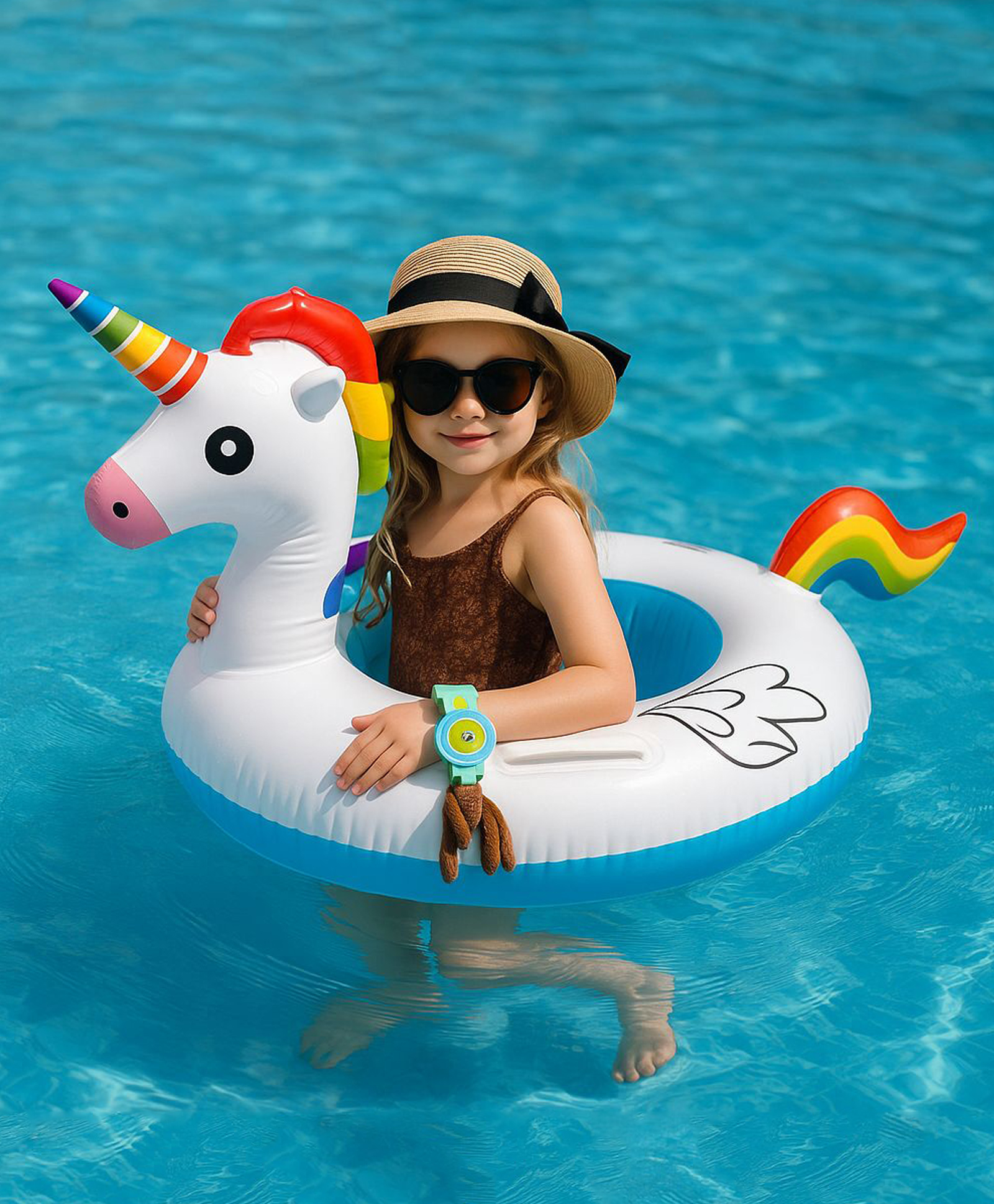 Sanjary Inflatable Swimming Float in Unicorn Shape, Thick and Durable with a Handle, Suitable for Use at Beaches,, and Summer Parties color design may vary-picture-25