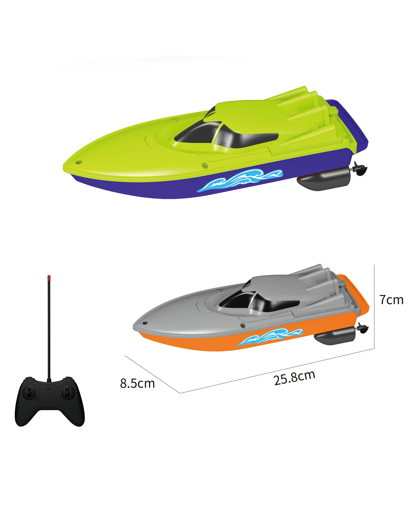 Sanjary This fun and exciting WaveRacer RC Boat is the perfect toy for kids who love adventure on the water color design may vary-picture-17