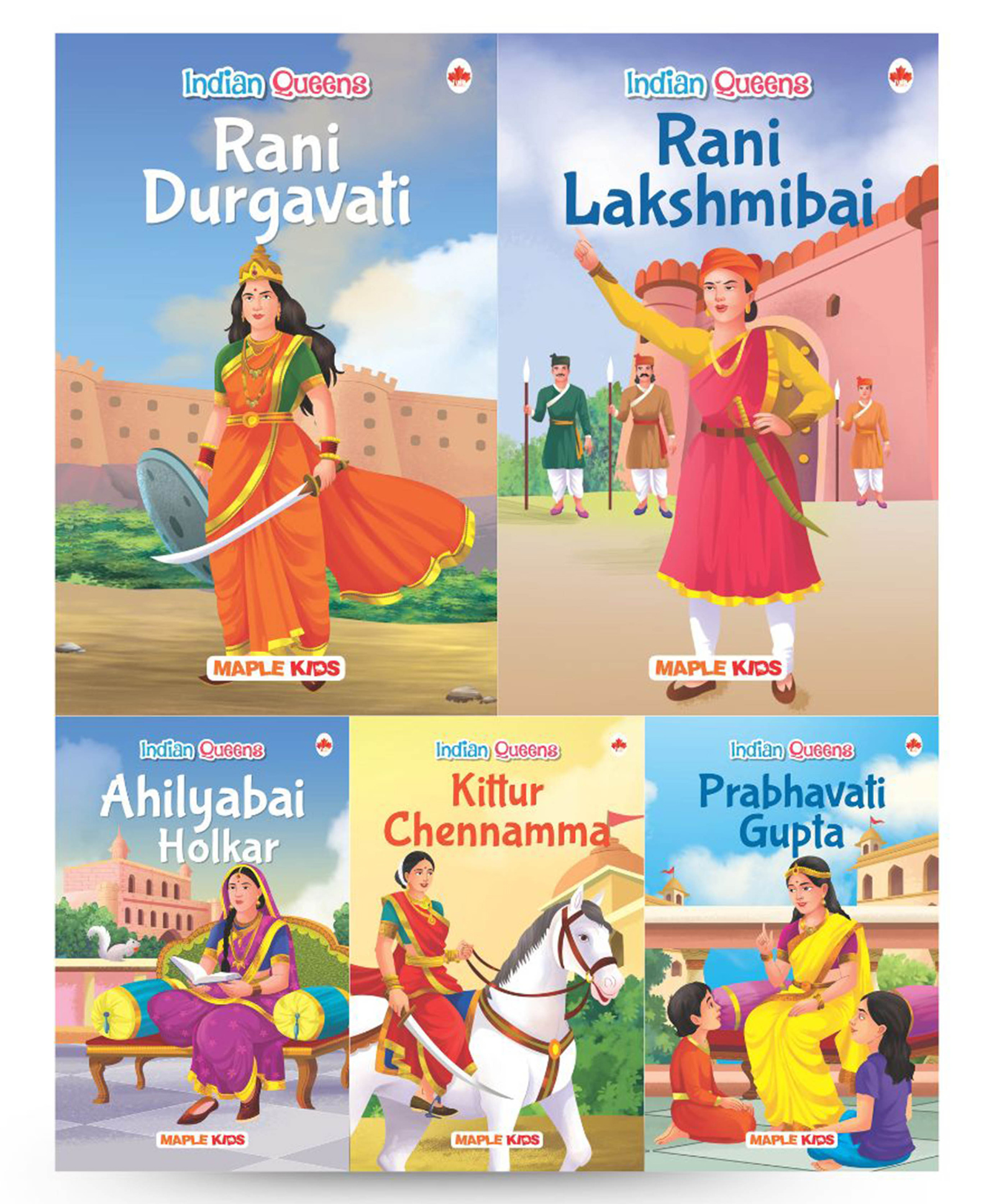 Story Books for Kids Kittur Chennamma, Durgavati, Prabhavati Gupta, Ahilyabai Holkar, Rani Lakshmi Bai - Biographies for Children By In House Set of 5 Books - English-image-31