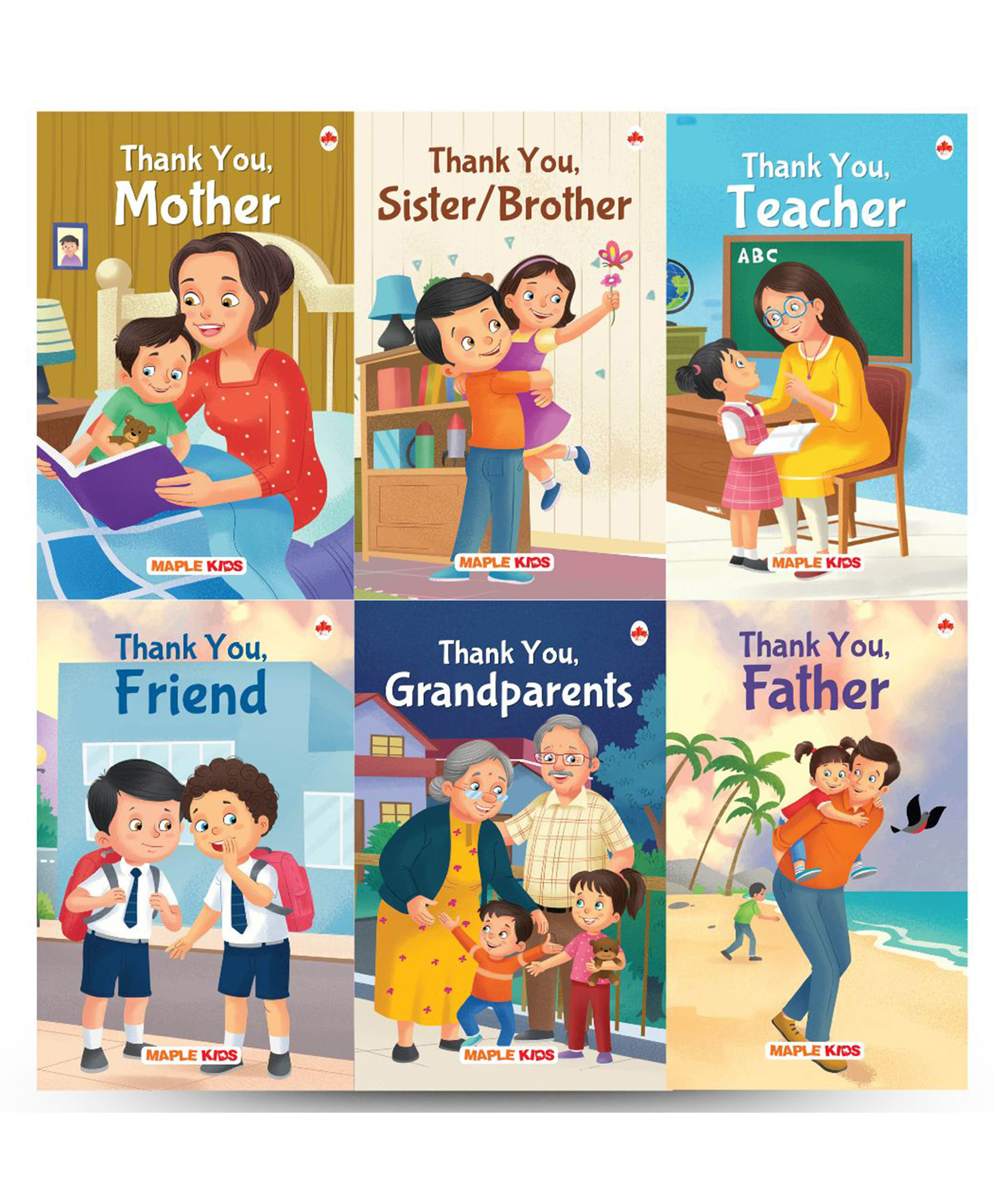 maple press Story Books for Kids Thank You Mother, Father, Grandparents, Sister/Brother, Teacher, Friend - Read Aloud to Infants, Toddlers By In House Set Of 6 - English-picture-22