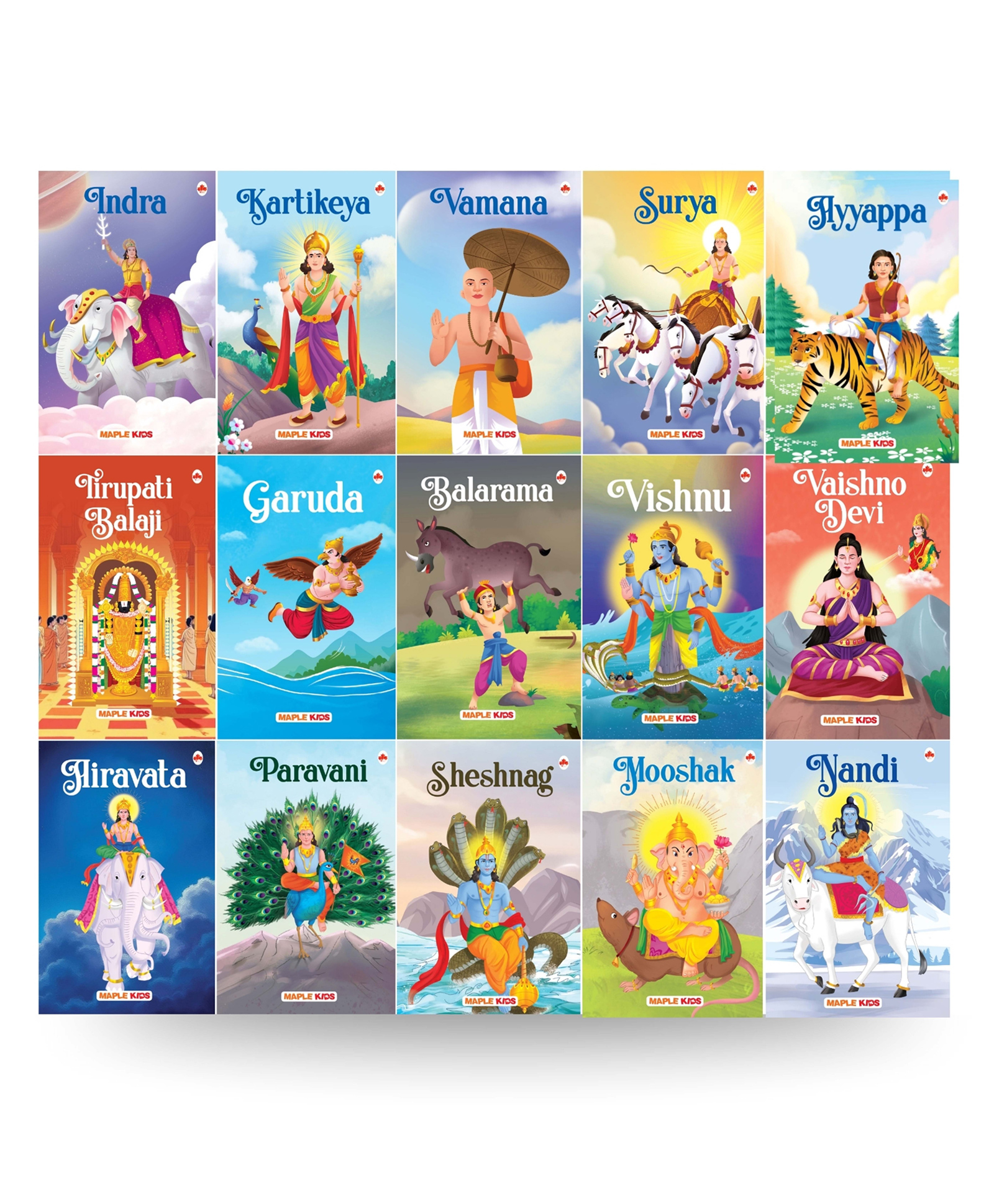 Story Books for Kids (Set of 15 Books) - Surya, Kartikeya, Indra, Vishnu, Balarama, Vaishno Devi, Mooshika, Airvata - English-image-16