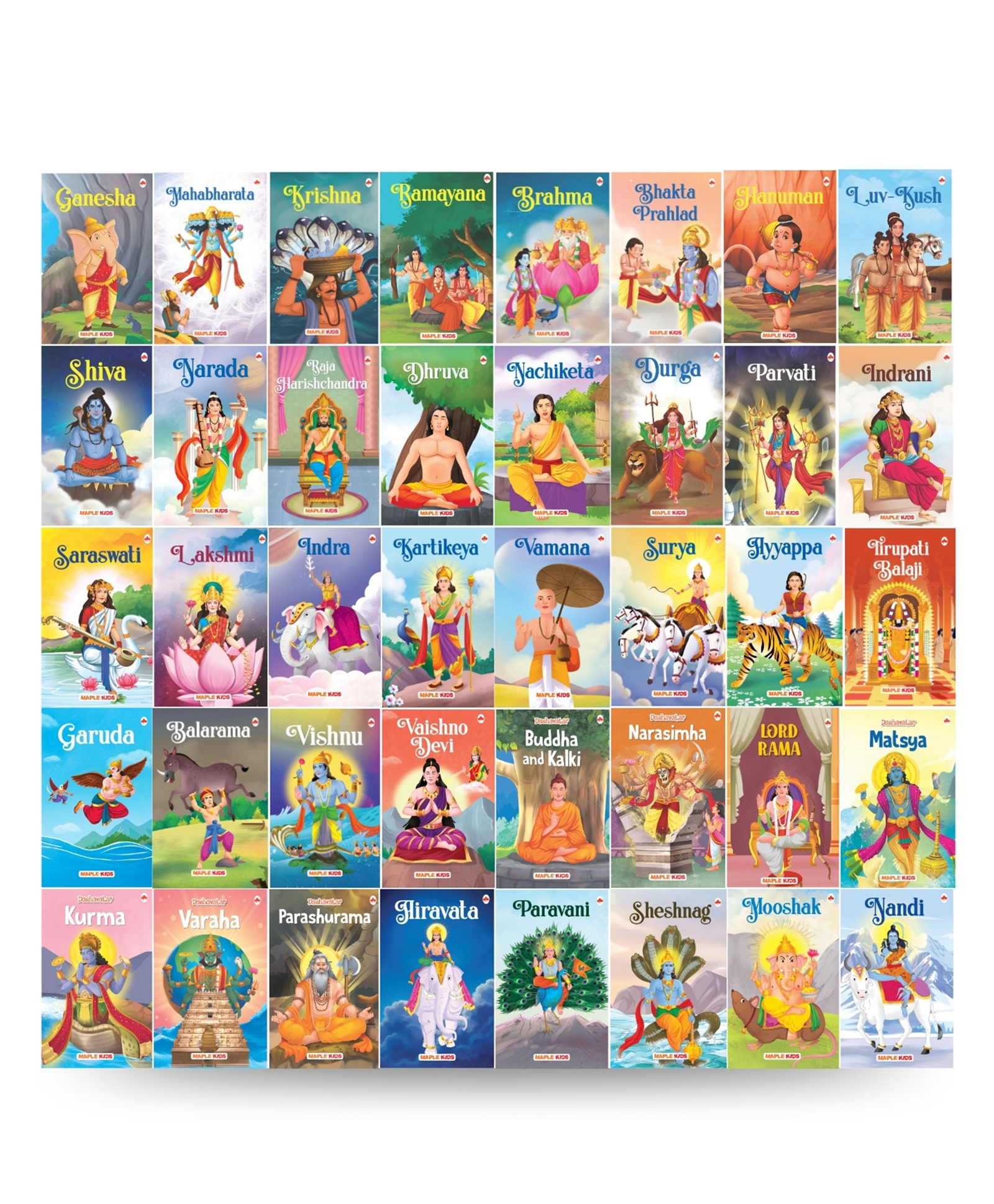 Story Books for Kids Set of 40 Books Ramayana, Hanuman, Krishna, Surya, Kartikeya, Indra, Vishnu, Balarama, Vaishno Devi, Mooshika, Airvata - English-image-21