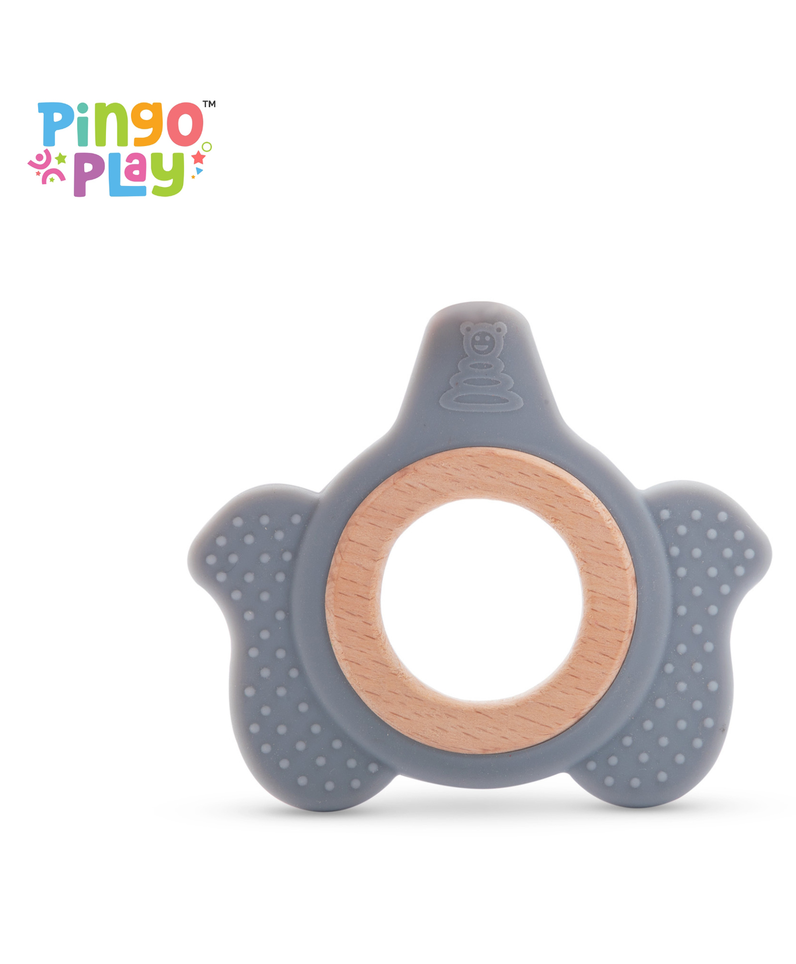 Pingo Play Premium Silicone Elephant Teether With Wooden Ring for 3+ Months-image-8