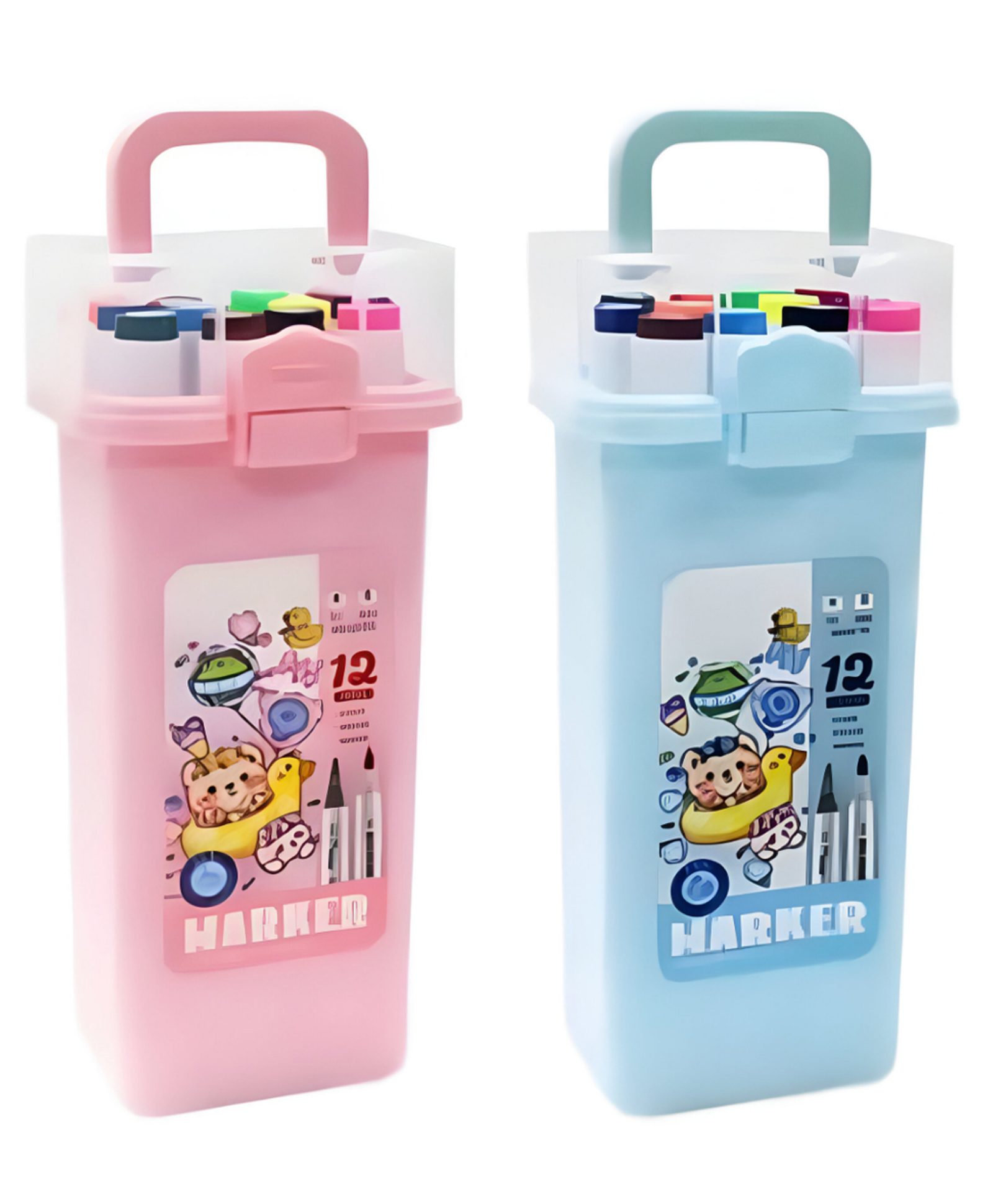 SCHOOLISH Dual Tip Watercolor Pen Water Based Art Marker for Adults Coloring Book, Drawing Markers Dual Tip Art Markers Sketching Adult Coloring with Plastic Box Pack of 12 - Color May Vary-picture-17