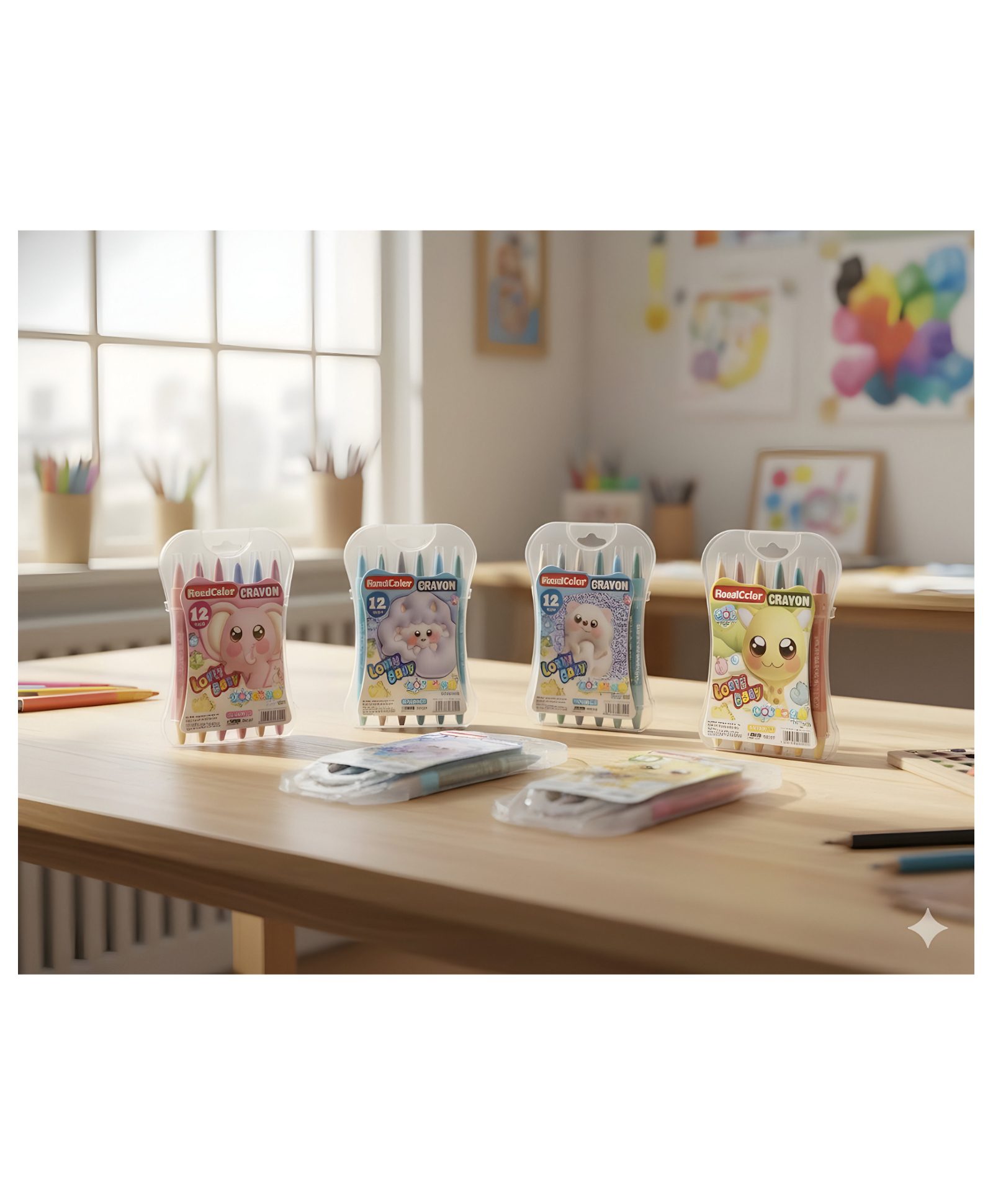 SCHOOLISH Rolling Crayons Gift Set Box for Kids and Birthday Present Pack of 12- Color May Vary-image-1