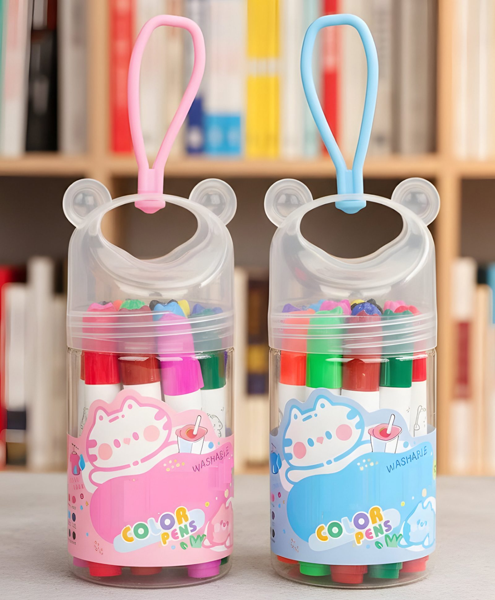 SCHOOLISH 12pcs Set Washable Markers Set for Colored Pens for School Art Hand Lettering Easy Clean Smooth Tips for Classroom Supplies Pack of 1- Color May Vary-image-2