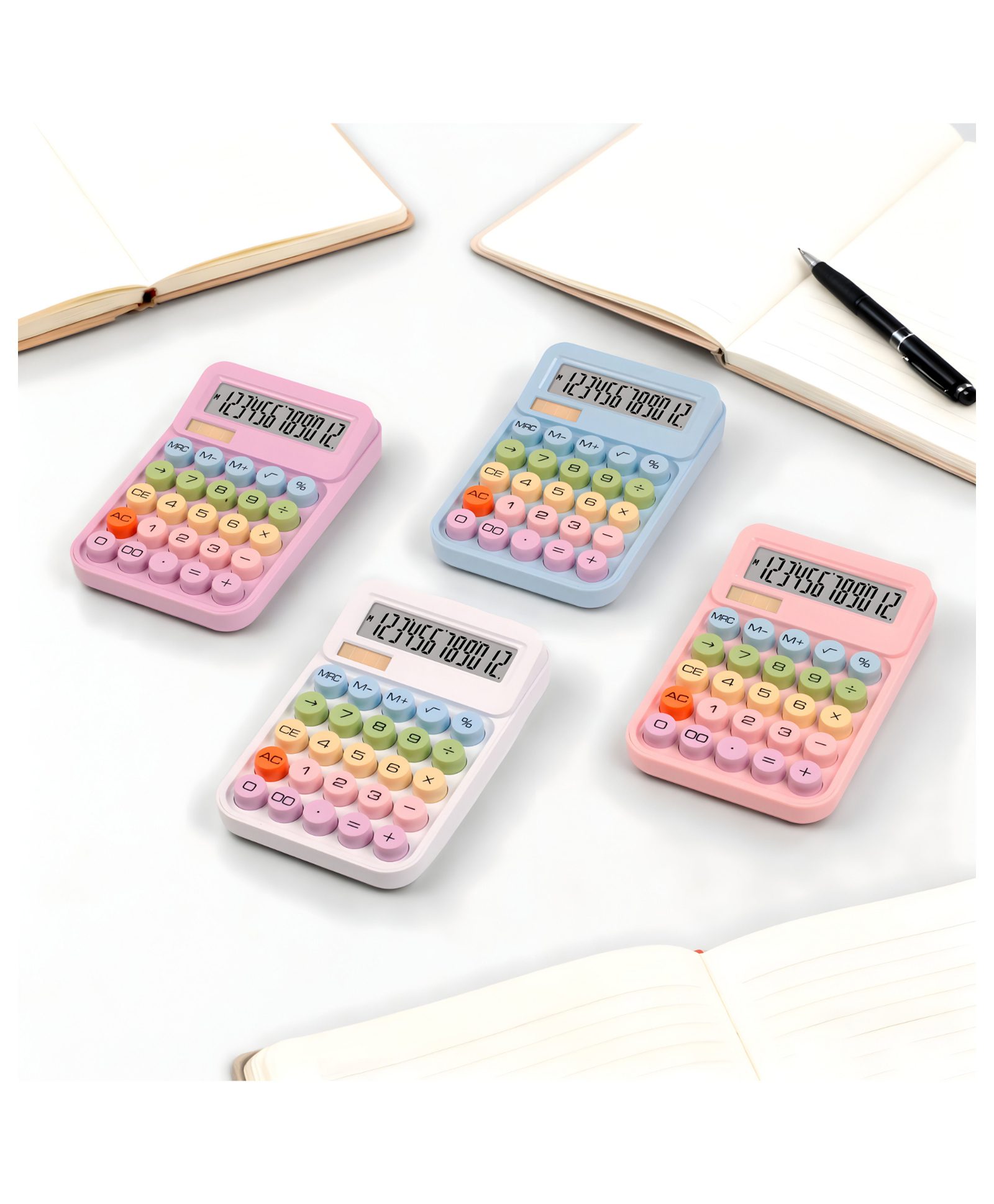 SCHOOLISH 12 Digit Desktop Calculator with Large LCD Display New Color Design Unique Style for Office Use Pack of 1- Color May Vary-picture-26