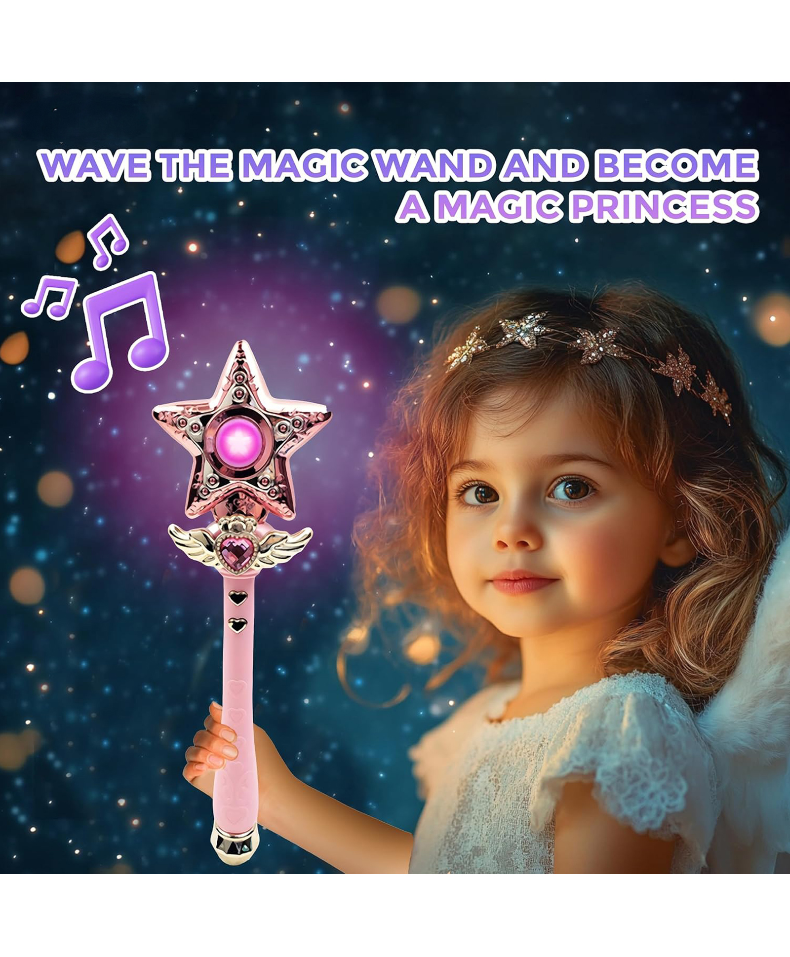 Planet of Toys Princess Fairy Magic Wand Moon Styling Stick Flashing Toy with Music and Light for Kids-picture-19