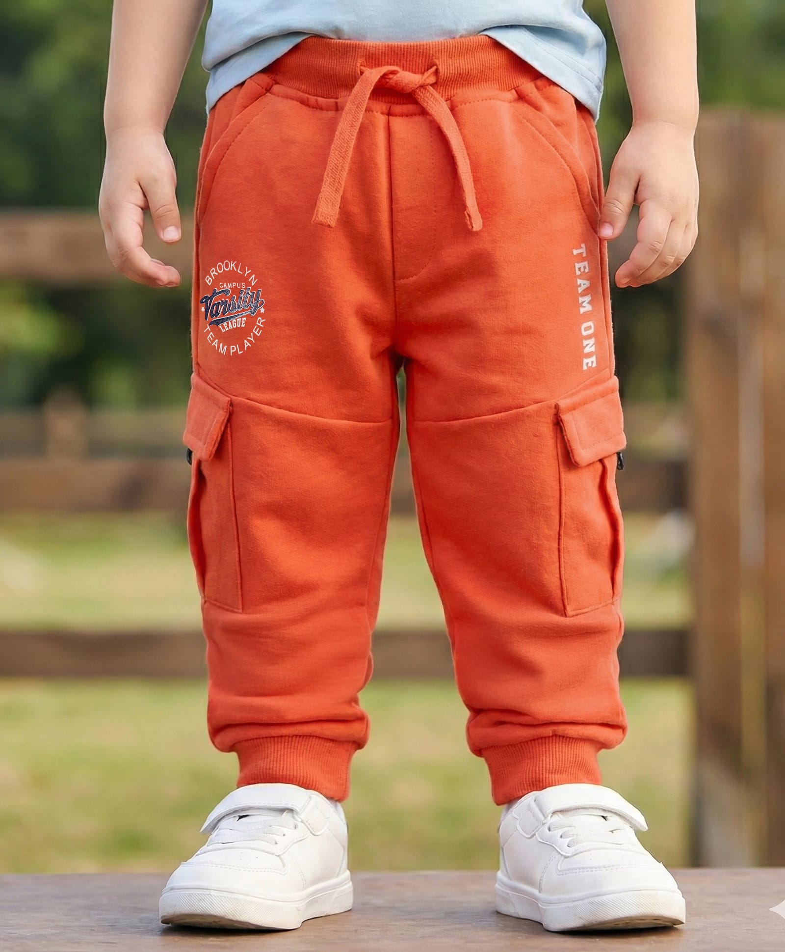 Babyhug Looper Knit Full Length Lounge Pant With Text Print - Red-picture-27