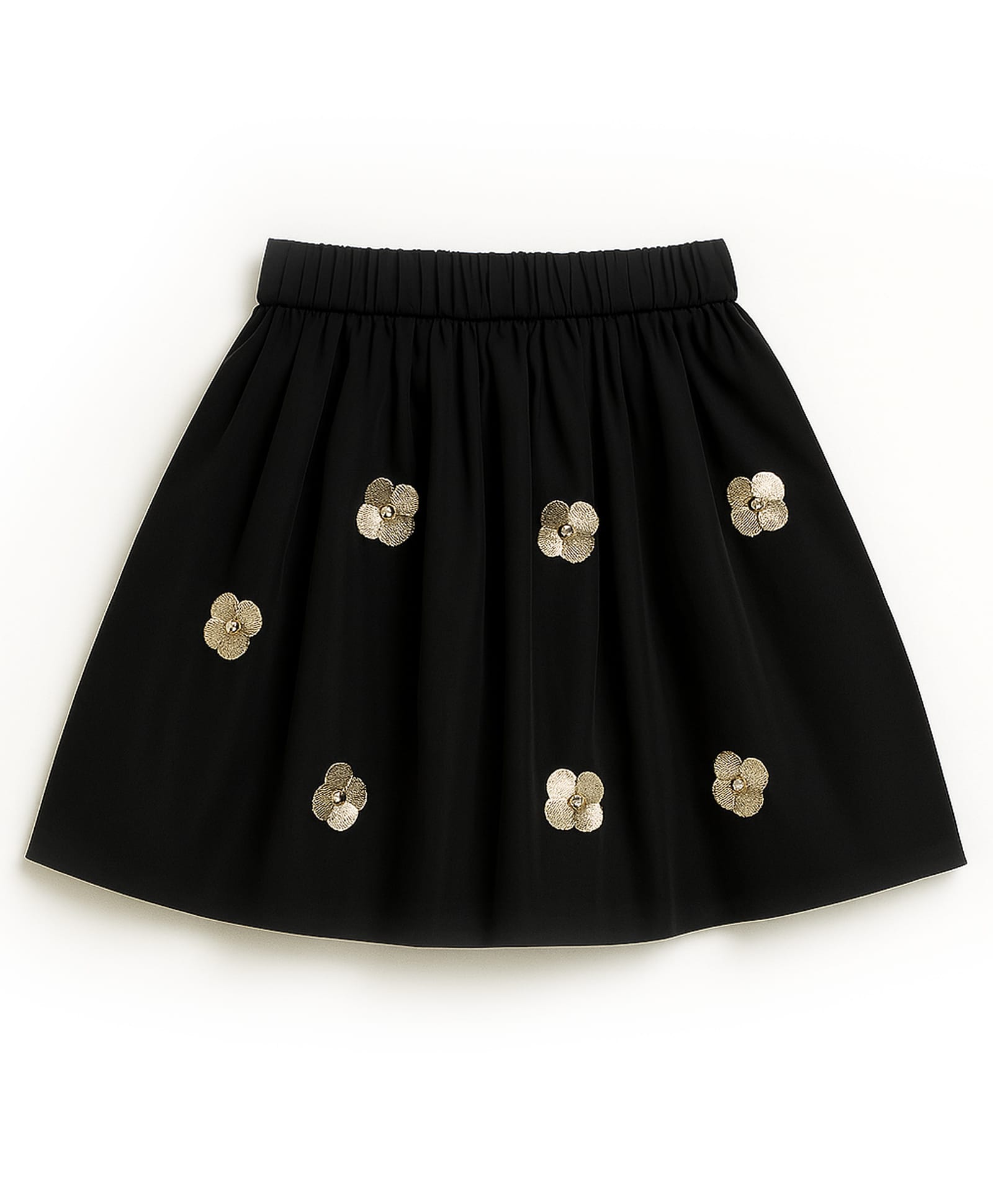 ZIP ZAP ZOOP Cotton Woven Floral Applique Detailed Skirt - Black-picture-25