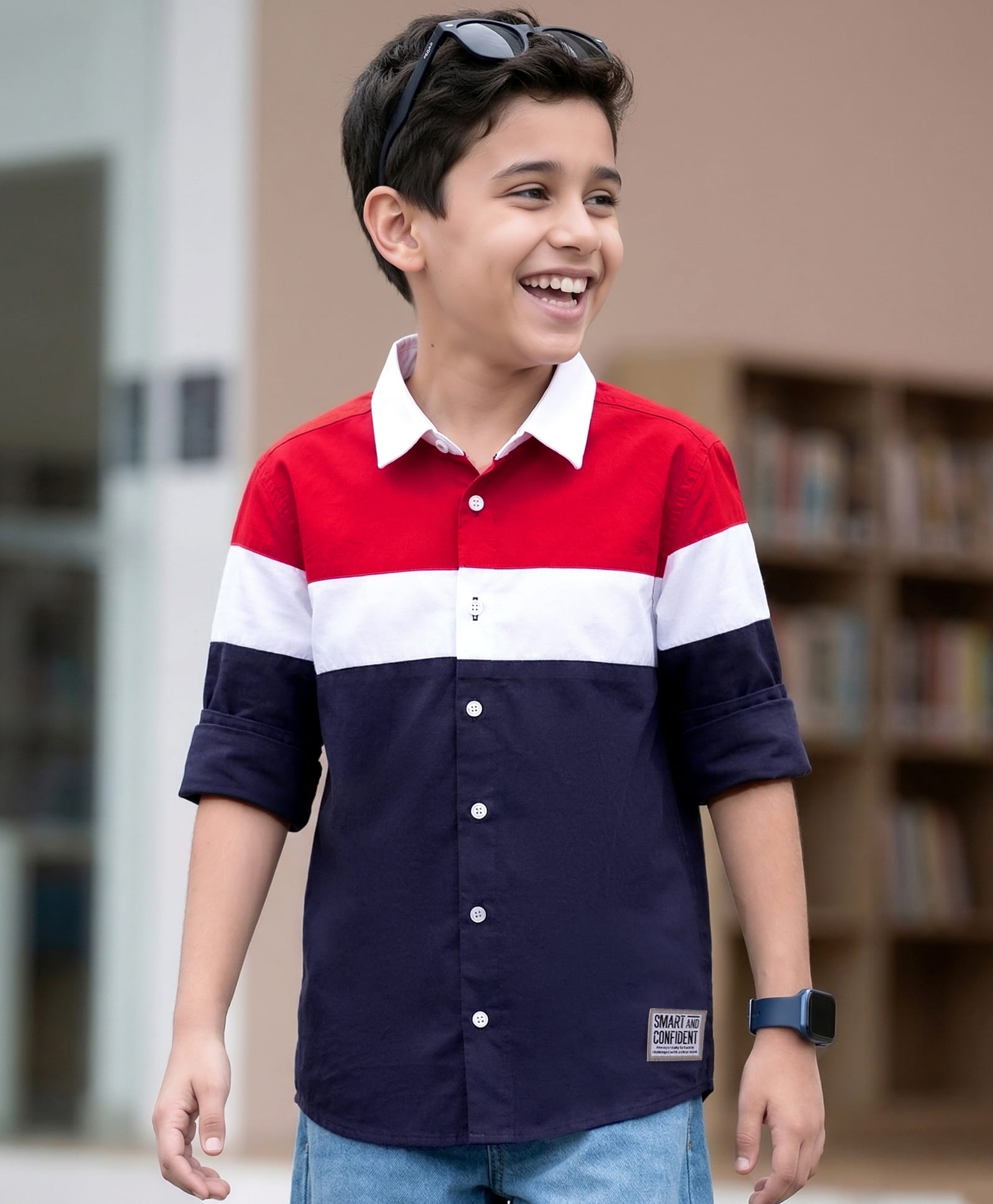 Pine Kids Cotton Woven Full Sleeves Solid Shirt - Navy Blue-picture-24