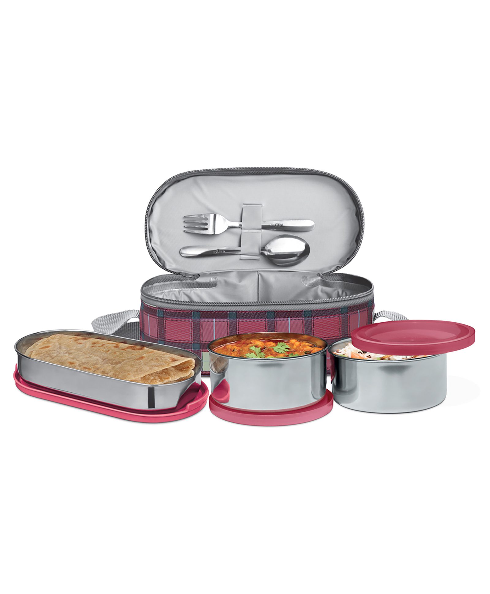 Milton Corporate Stainless Steel Lunch Box with Light Weight Odour & Leak Proof - Maroon-image-43