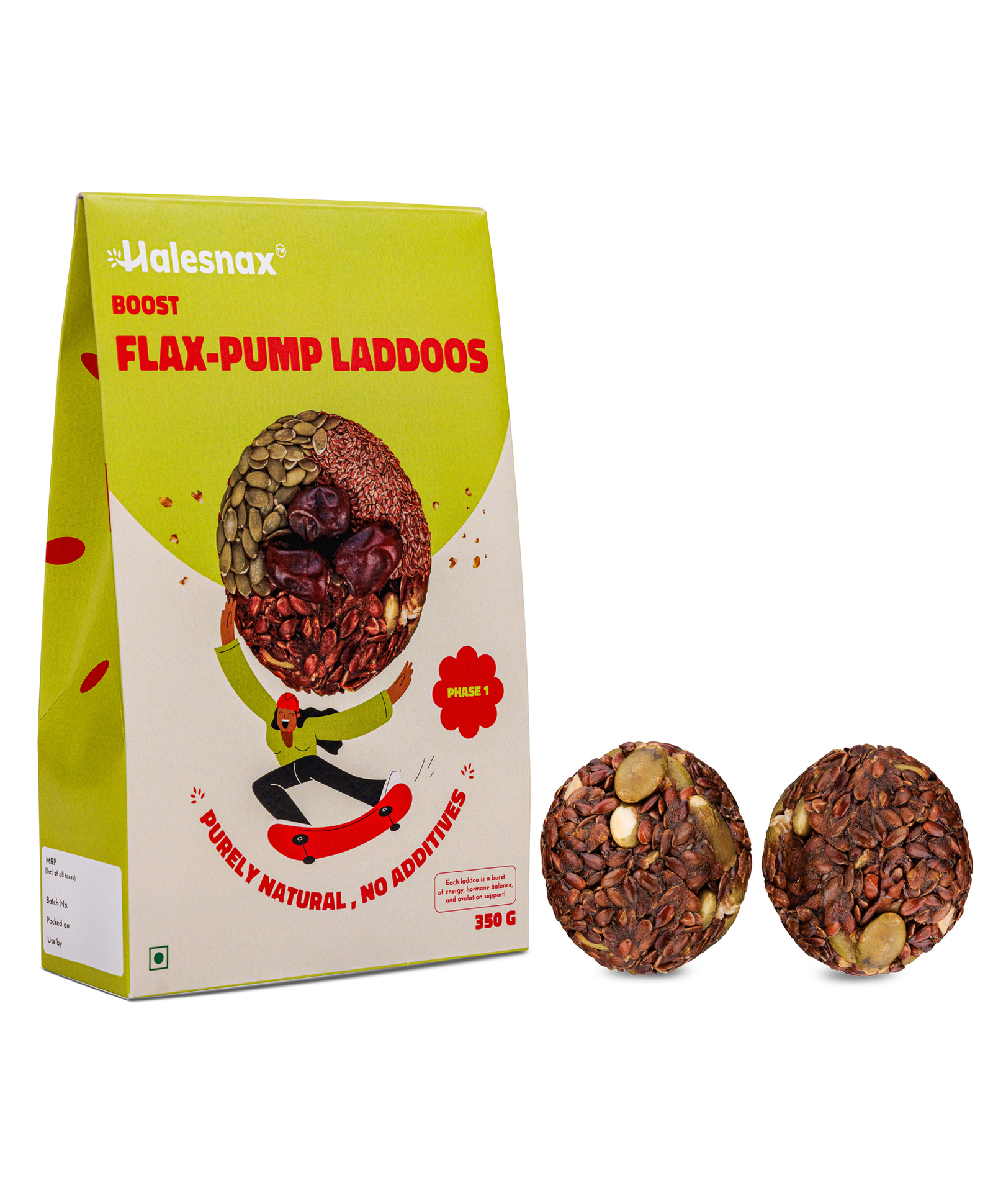 Halesnax Flax Pump Laddoos | Purely Natural, No Additives | High in Protein & Fiber | Ideal for Kids, Adults & Pregnant Women | Wholesome & Nutritious Snack for All Ages | 350g |-picture-21