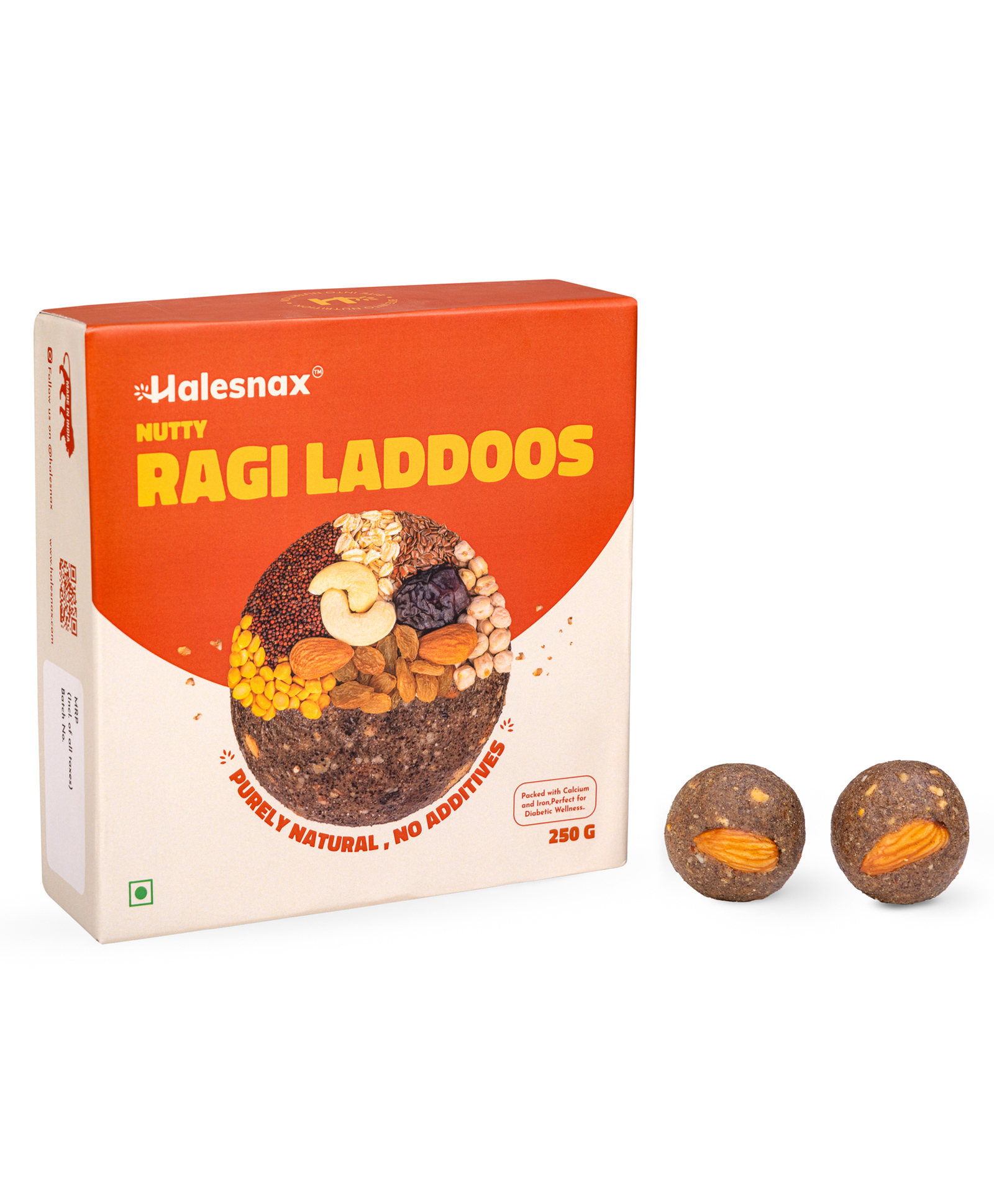 Halesnax Nutty Ragi Laddoos | Purely Natural, No Additives | Supports Bone Health & Digestion | Ideal for Kids, Adults & Pregnant Women | Healthy, Wholesome & Nutritious Snack for All Ages | 250g |-picture-16