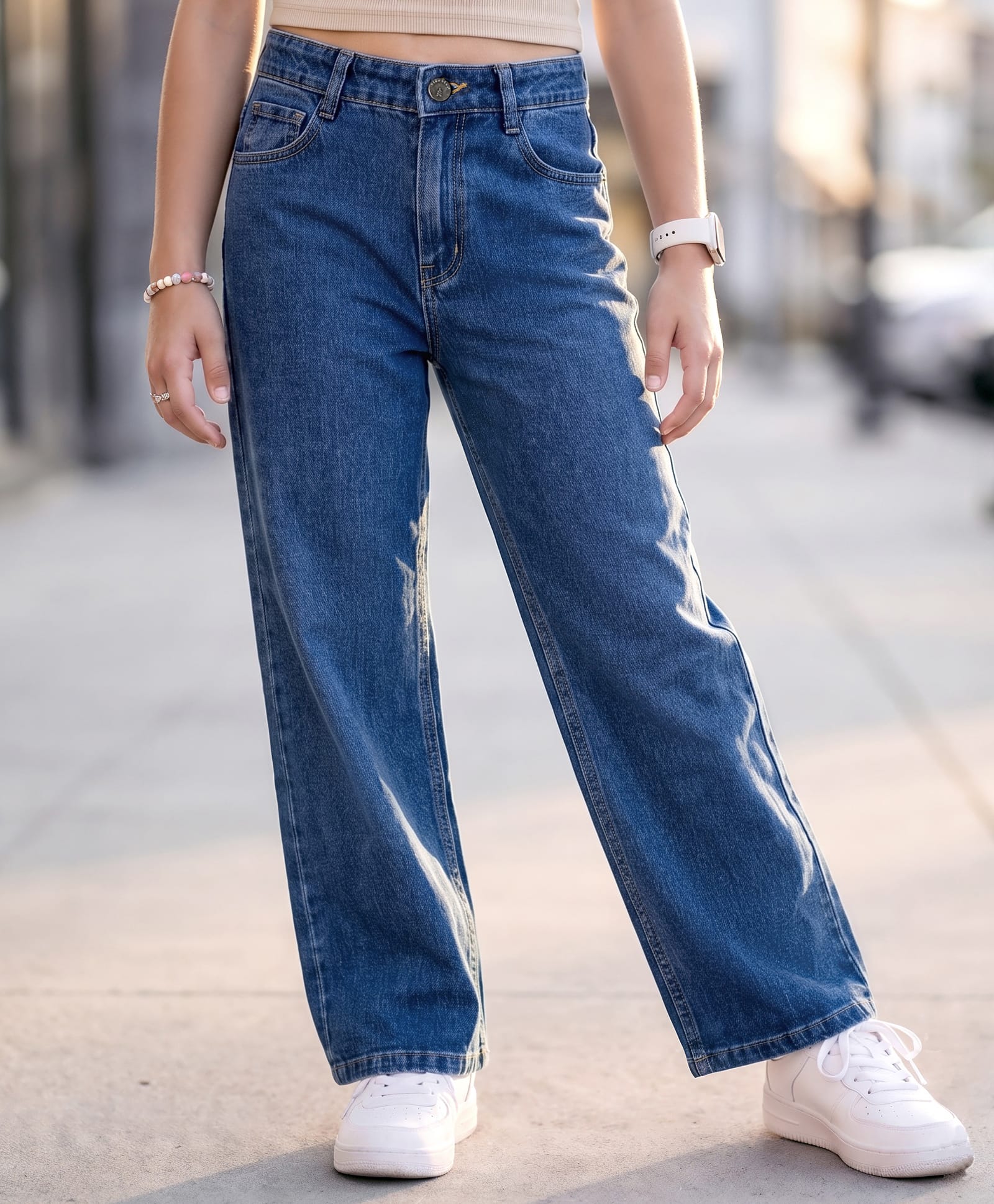 Pine Kids Denim Woven Full Length Solid Jeans - Navy Blue-image-30