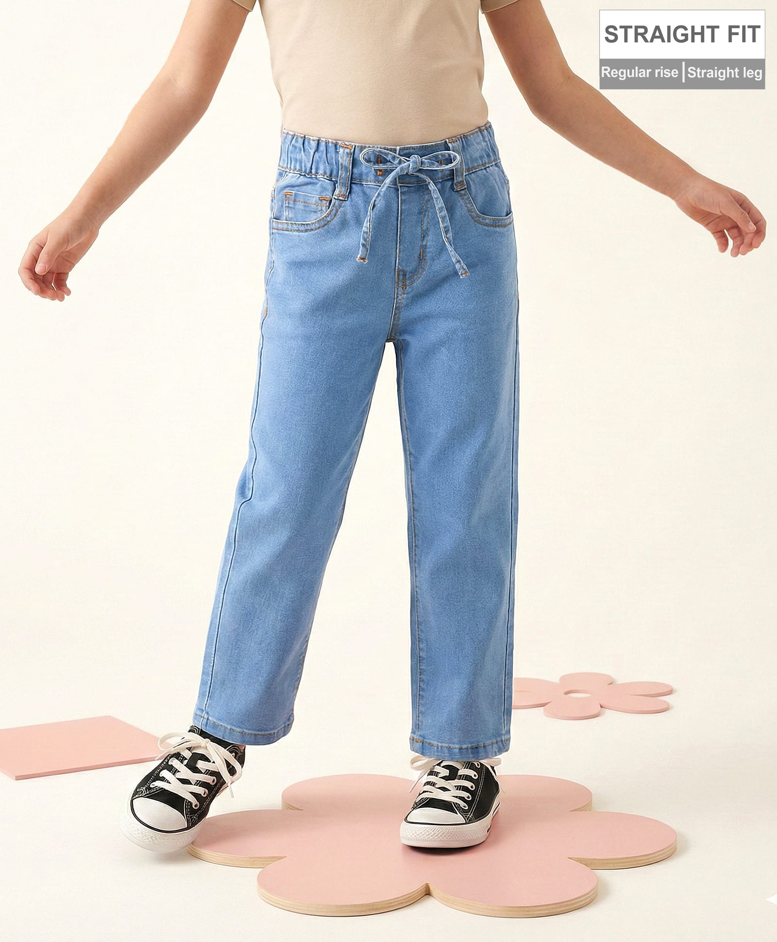 arias by lara dutta Arias Cotton Elastane Woven Full Length Wide Leg Washed Denim Jeans - Blue-picture-38