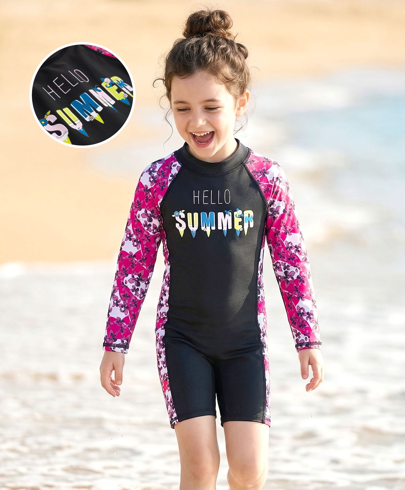 Bosky Swimwear Full Sleeves Floral Printed Legged Swimsuit - Black-picture-22