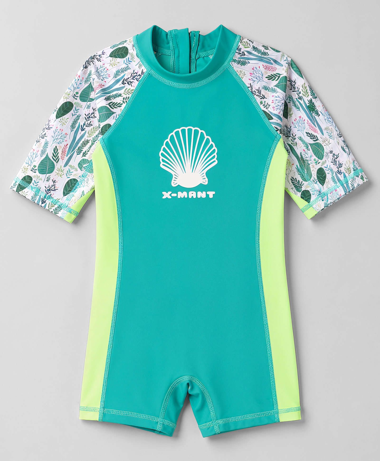 Bosky Swimwear Raglan Half Sleeves Sea Life Printed Legged Swimsuit - Teal Blue-picture-30