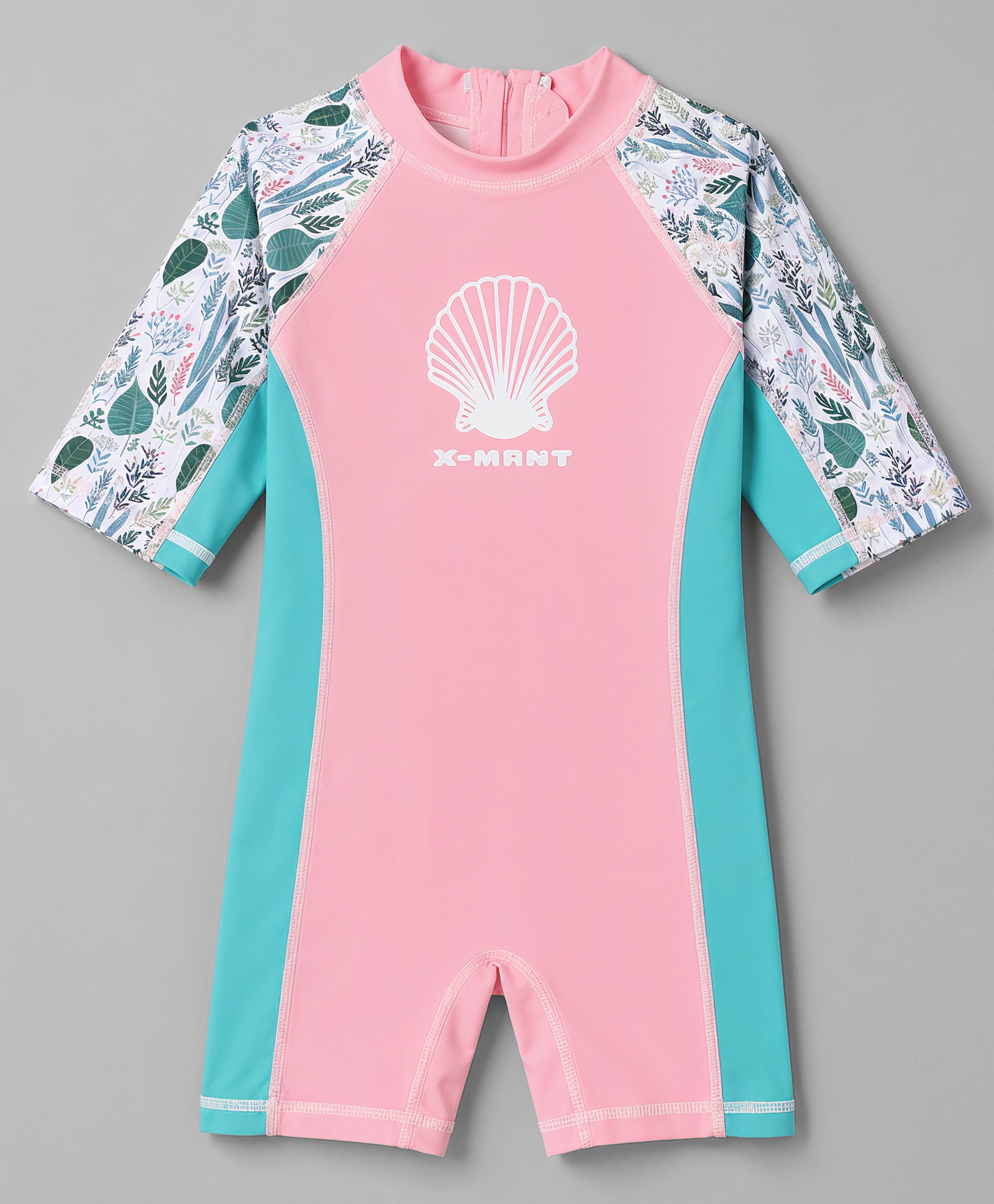 Bosky Swimwear Raglan Half Sleeves Sea Life Printed Legged Swimsuit - Pink-picture-40